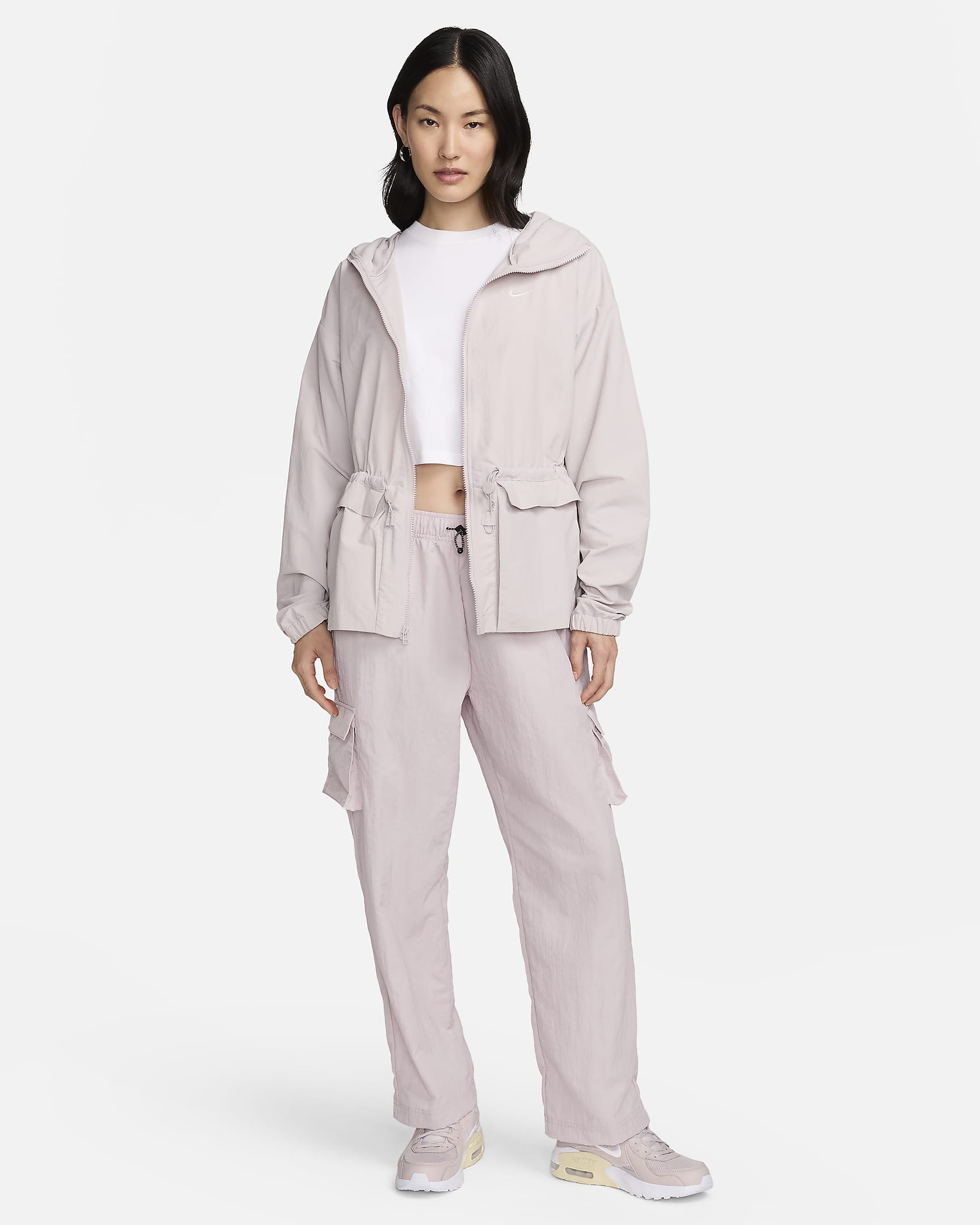 Nike Sportswear Essential Women's High-Rise Woven Cargo Trousers - Platinum Violet/Sail