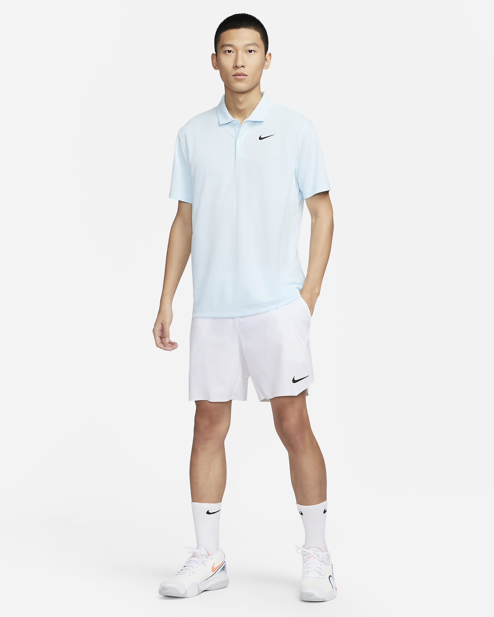 NikeCourt Dri-FIT Men's Tennis Polo - Glacier Blue/Black