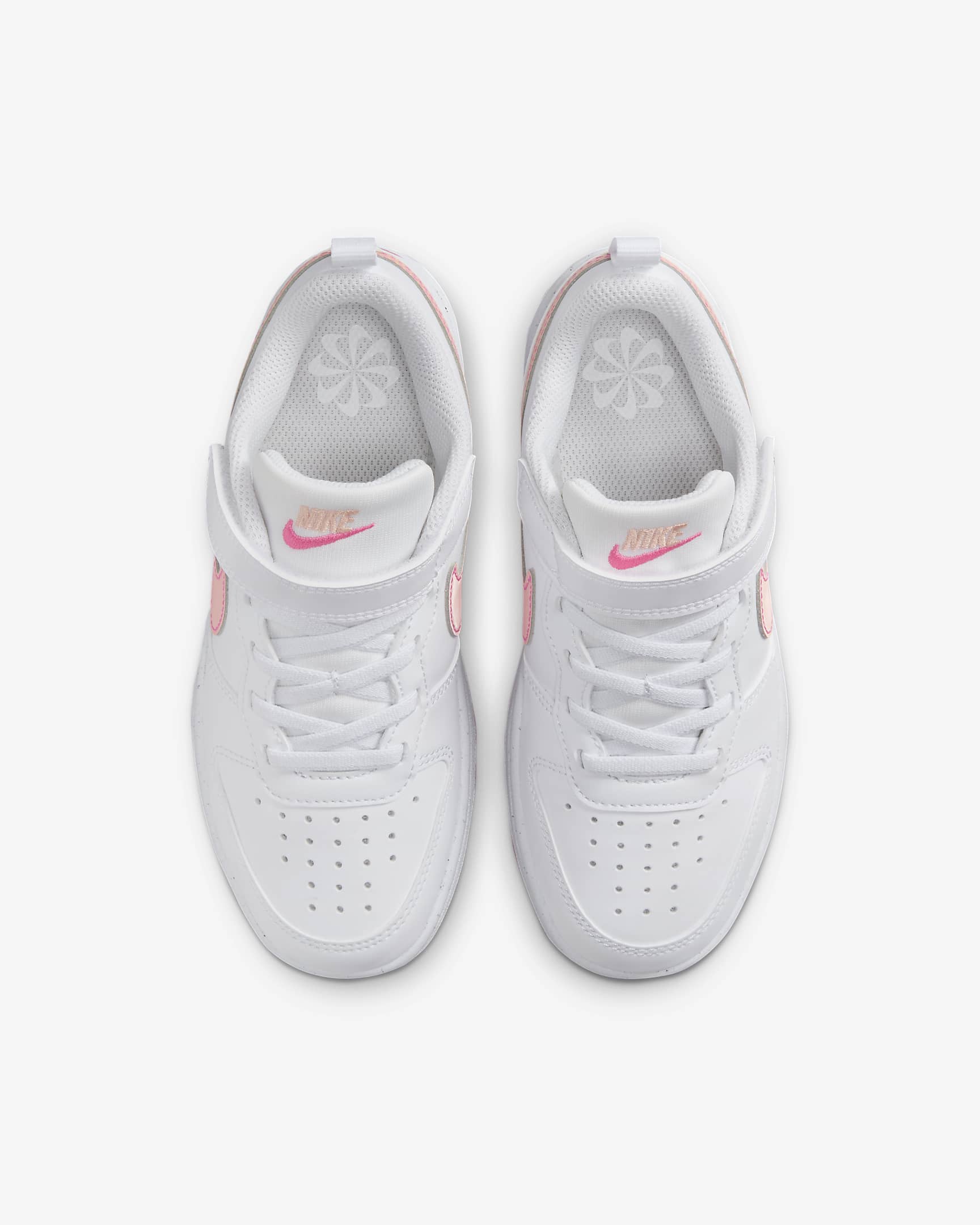 Nike Court Borough Low Recraft Younger Kids' Shoes - White/Pinksicle/Arctic Orange