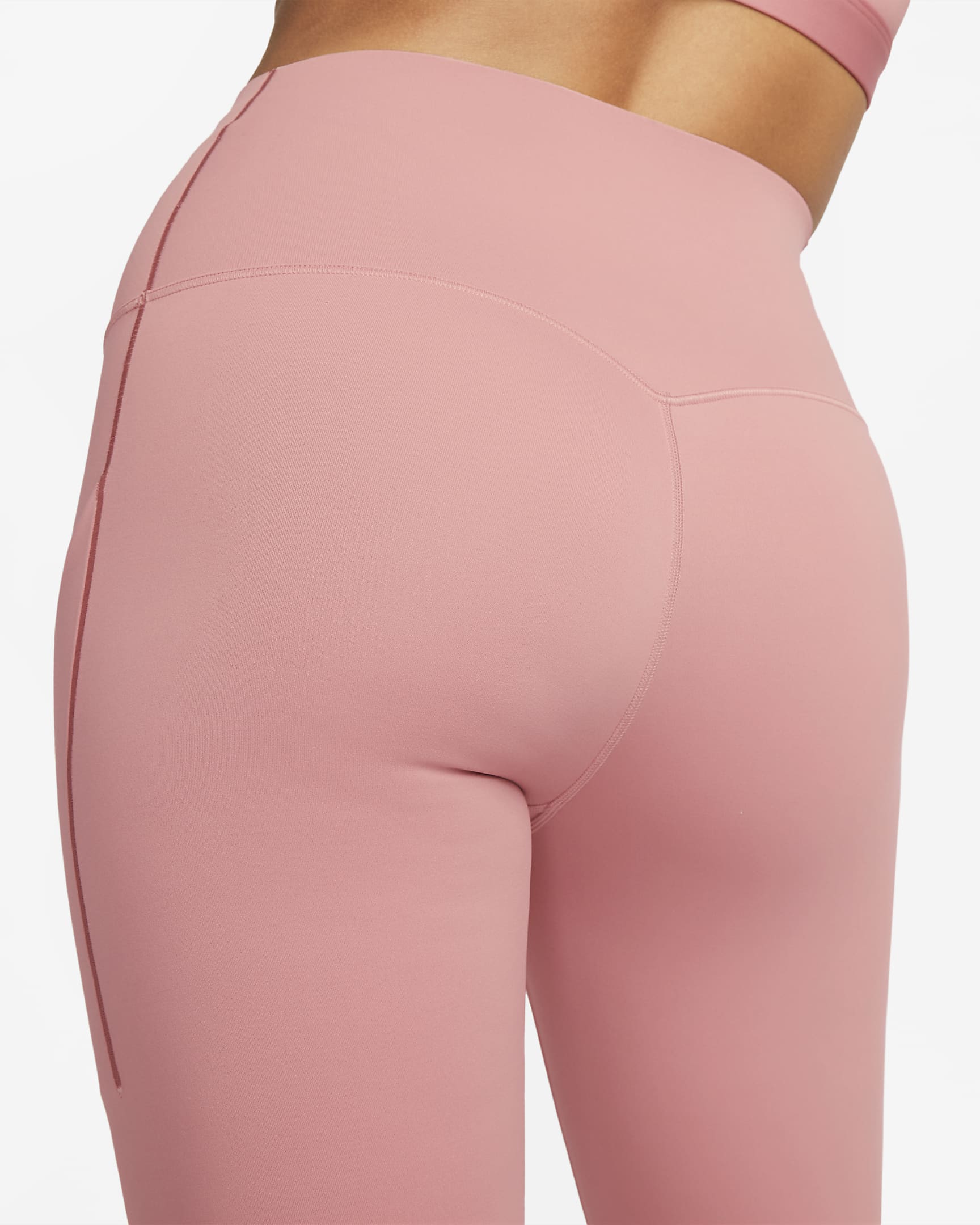 Leggings cortos de cintura alta y soporte medio con bolsillos para mujer Nike Universa - Rojo nebulosa/Negro