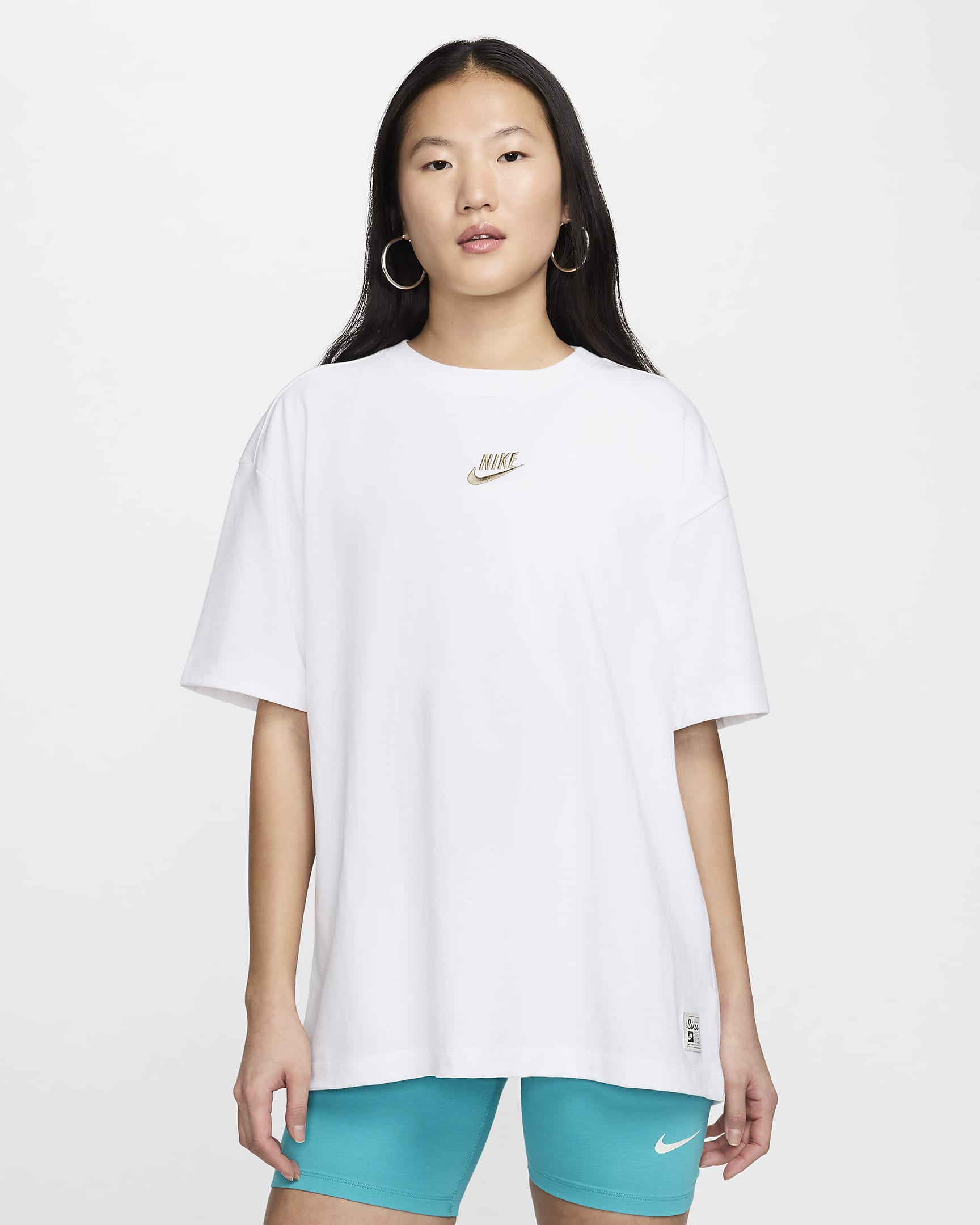 Nike Sportswear Women's Oversized T-Shirt - White/Neutral Olive