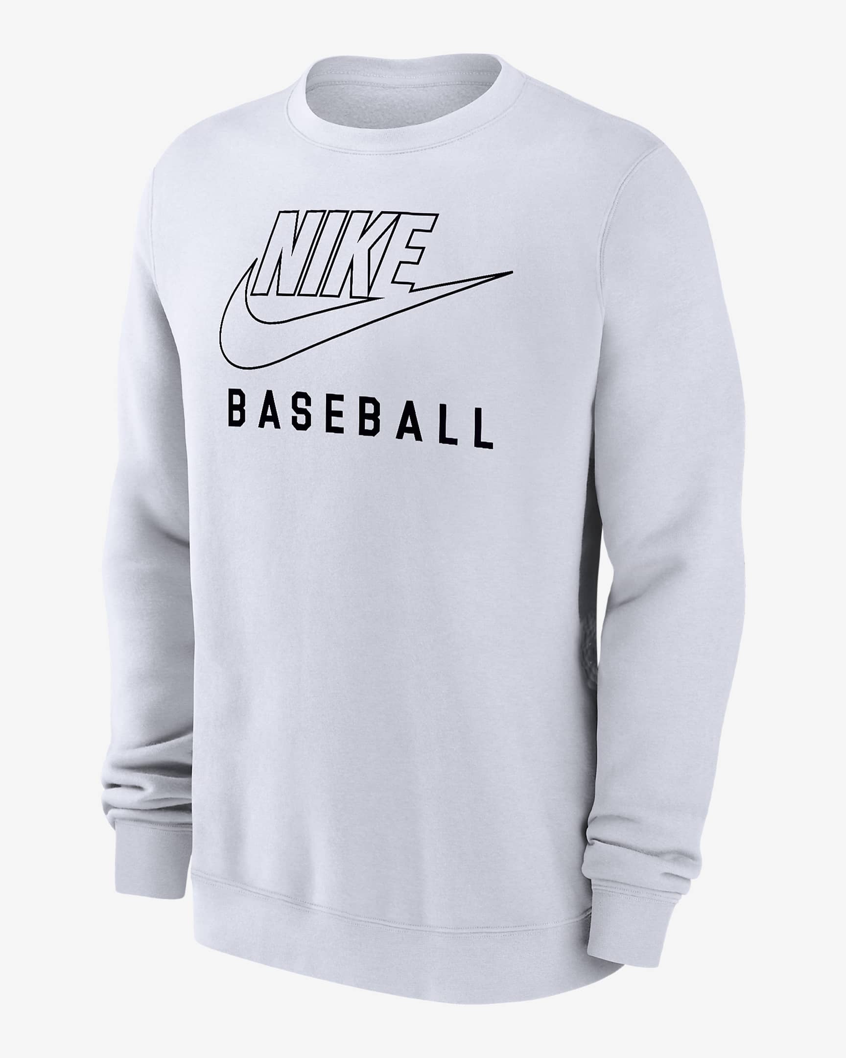 Sudadera de cuello redondo sin cierre de béisbol para hombre Nike Swoosh Club Fleece - Blanco