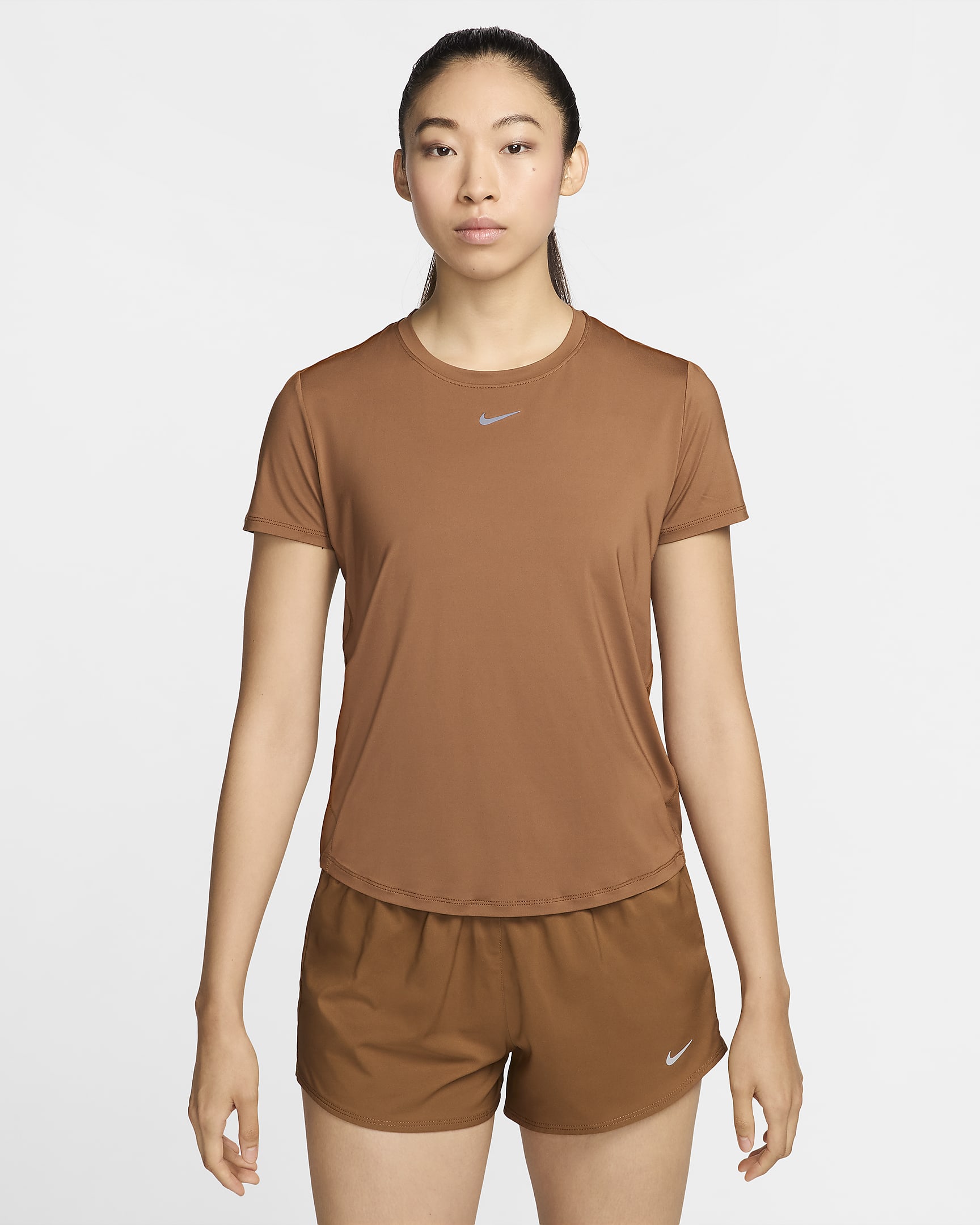 Nike One Classic Women's Dri-FIT Short-Sleeve Top - Light British Tan/Black