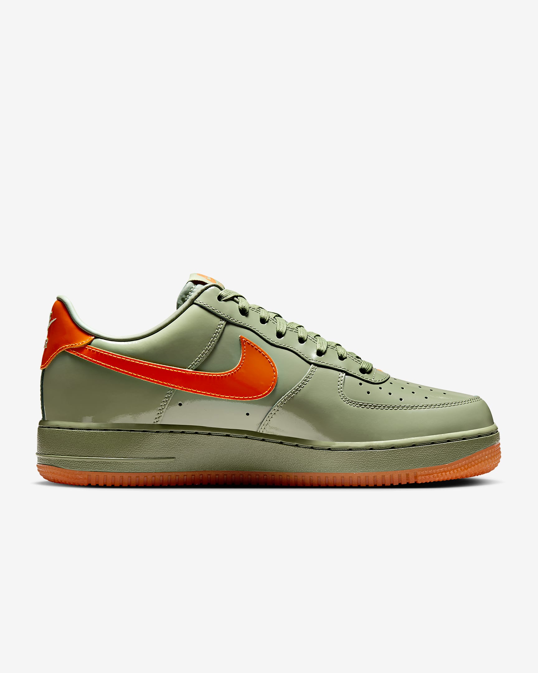 Nike Air Force 1 '07 Premium herresko - Oil Green/Platinum Tint/Safety Orange