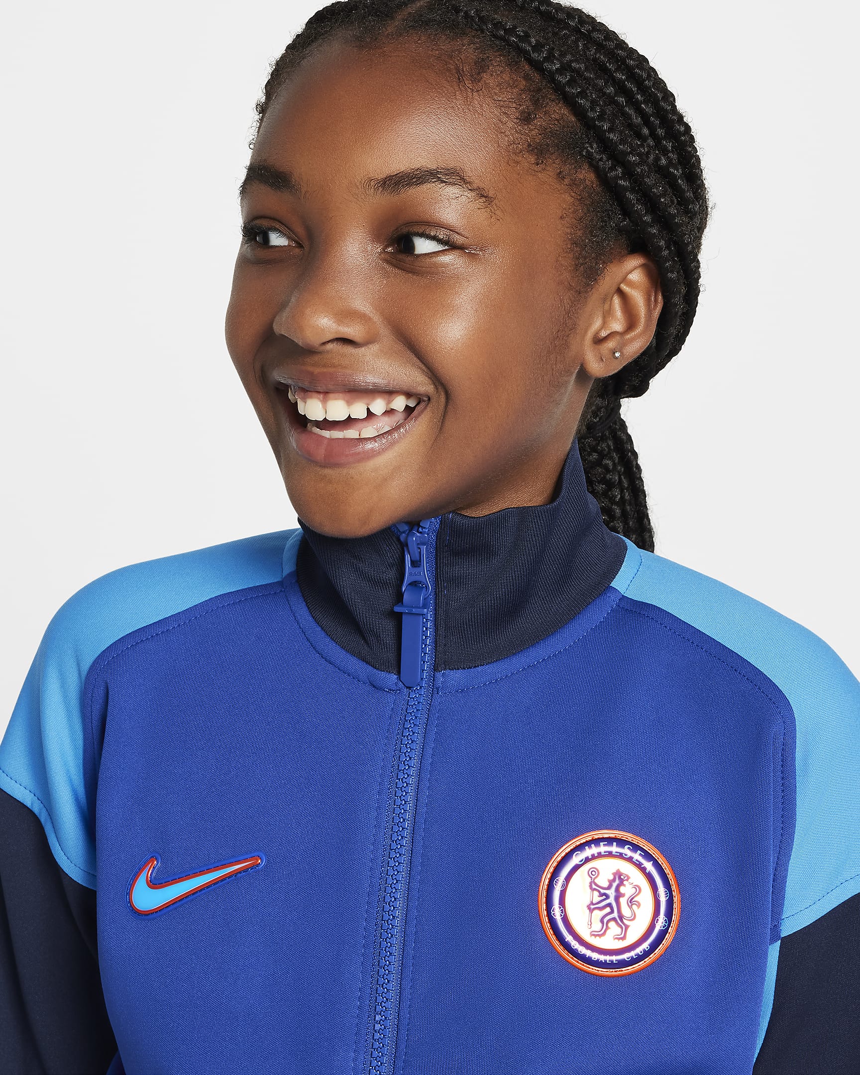 Veste de foot nationale Nike Dri-FIT Chelsea FC Academy Pro pour ado - Rush Blue/Obsidian/Light Photo Blue