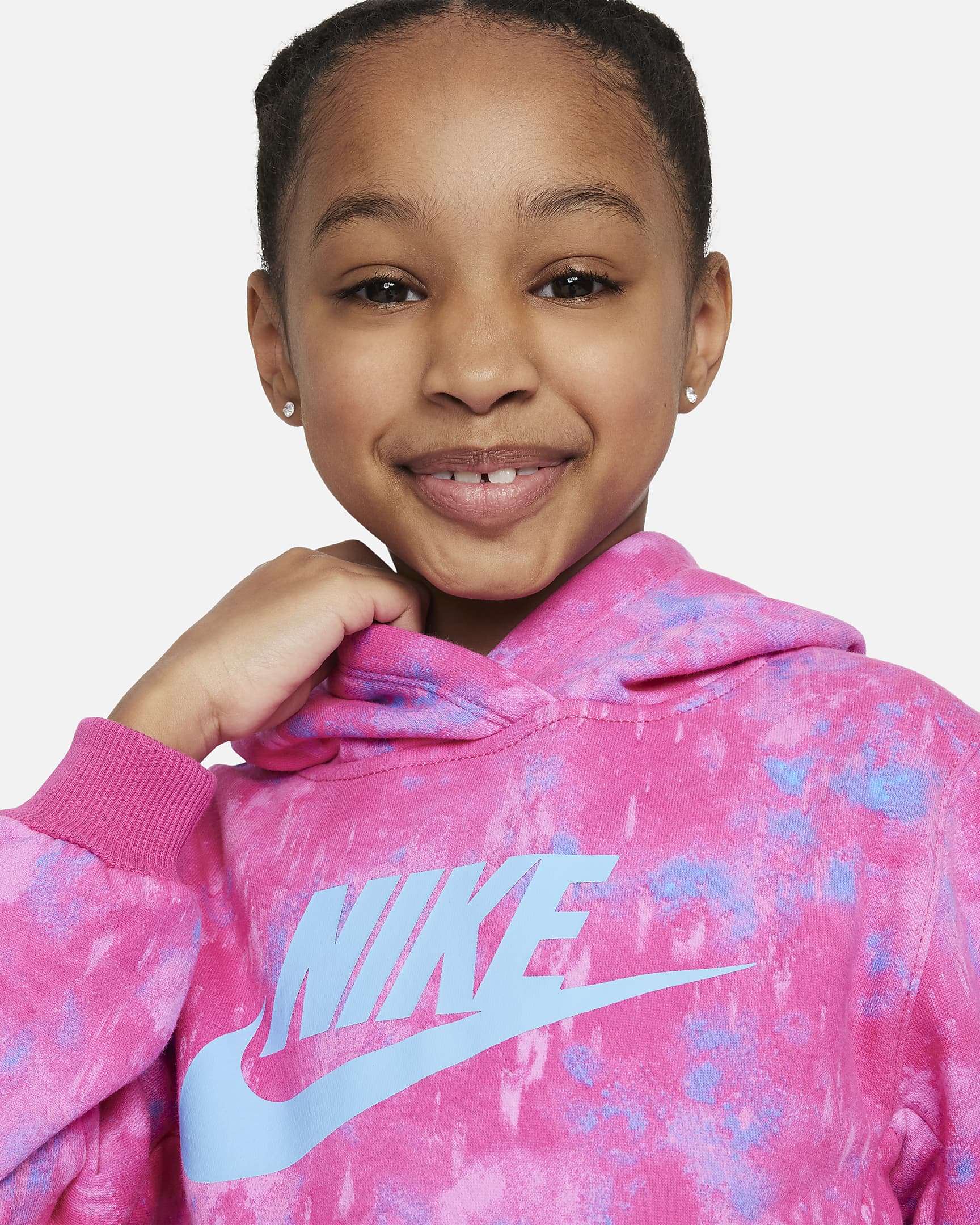 Sudadera sin cierre Club estampada para niños de preescolar Nike - Rosa alegre