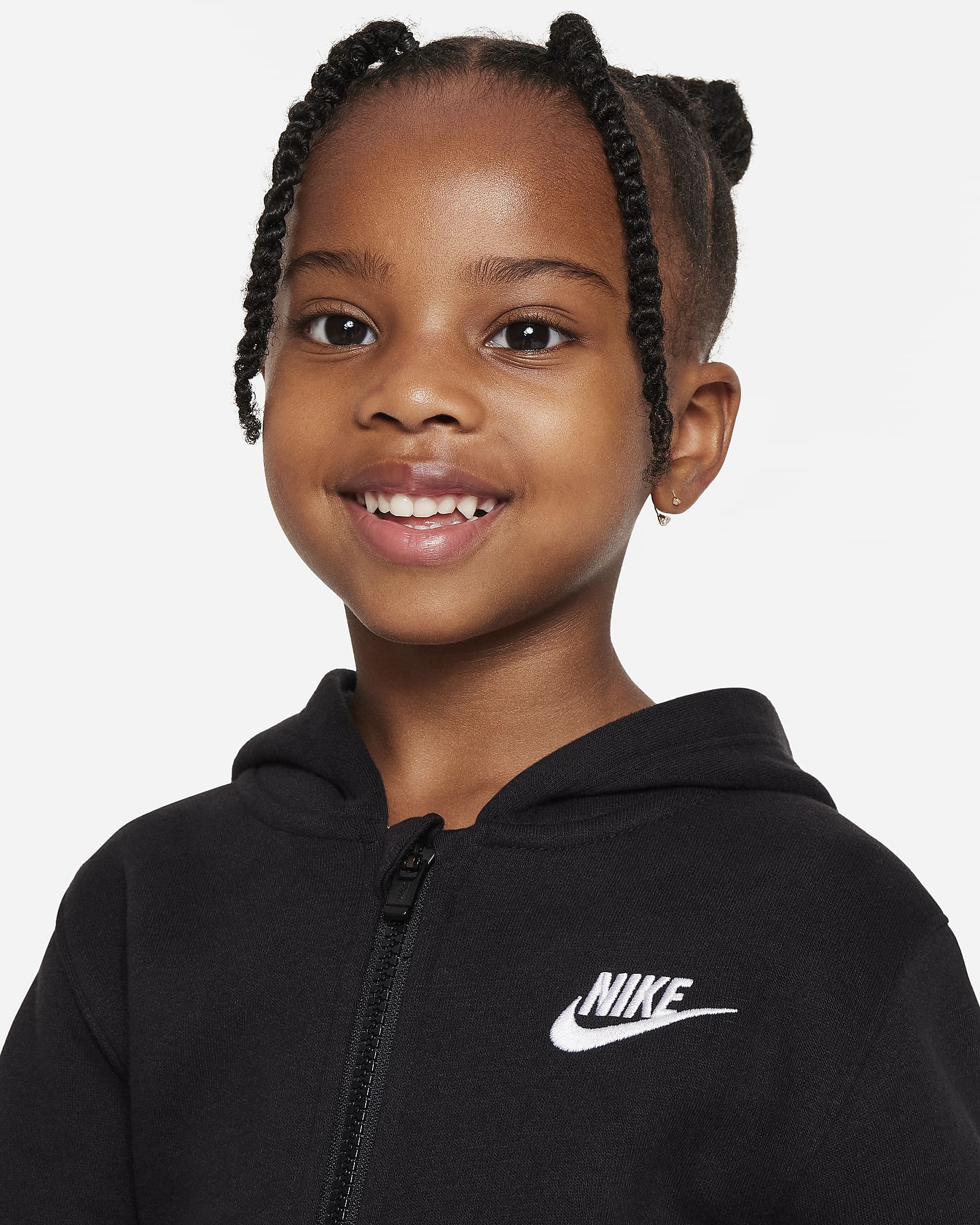 Conjunto de dos piezas de sudadera con gorro infantil Nike Full-Zip Club Set - Negro