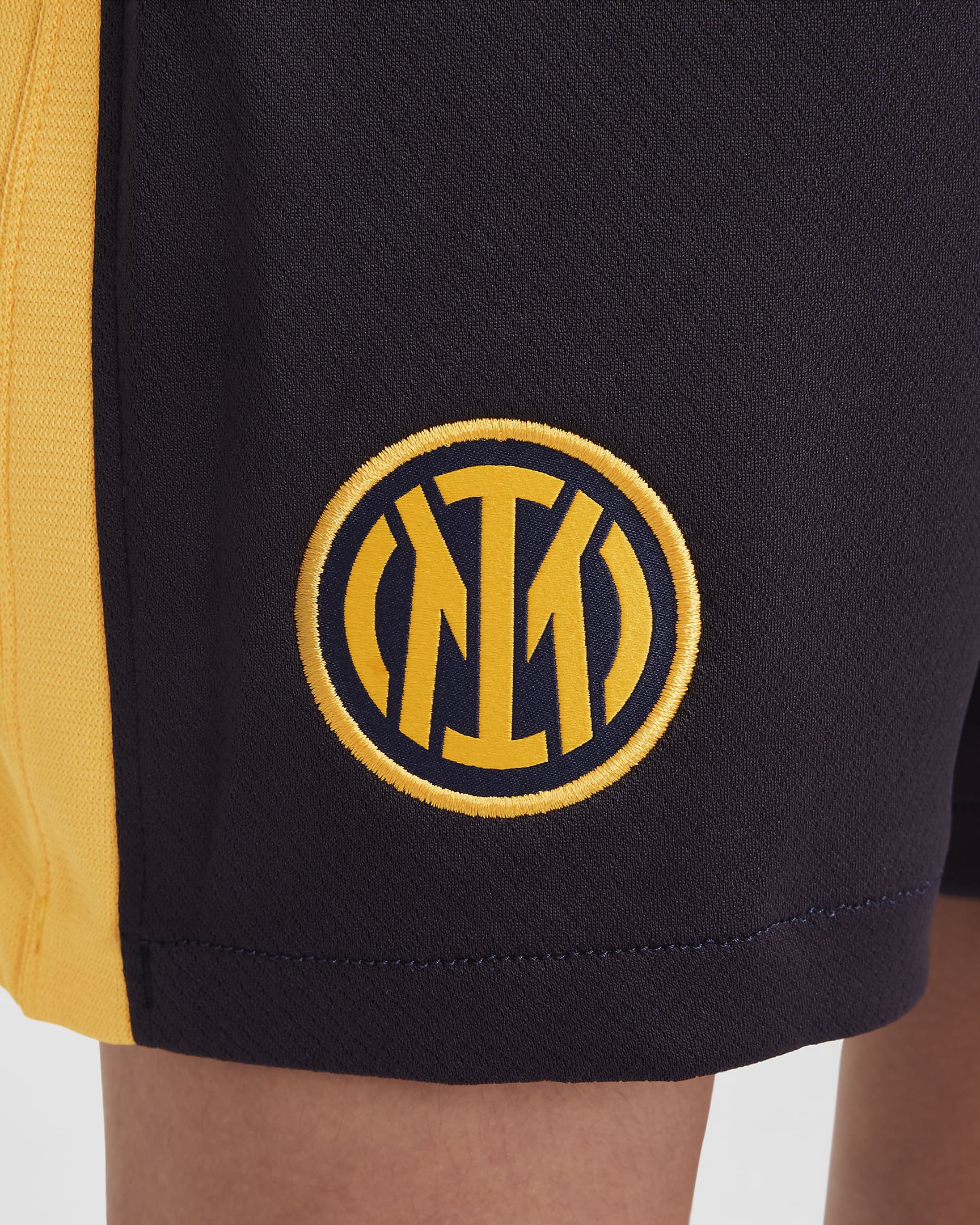 Inter Milan 2024/25 Stadium Derde Nike Dri-FIT replicavoetbalshorts voor kids - Blackened Blue/University Gold/Lyon Blue