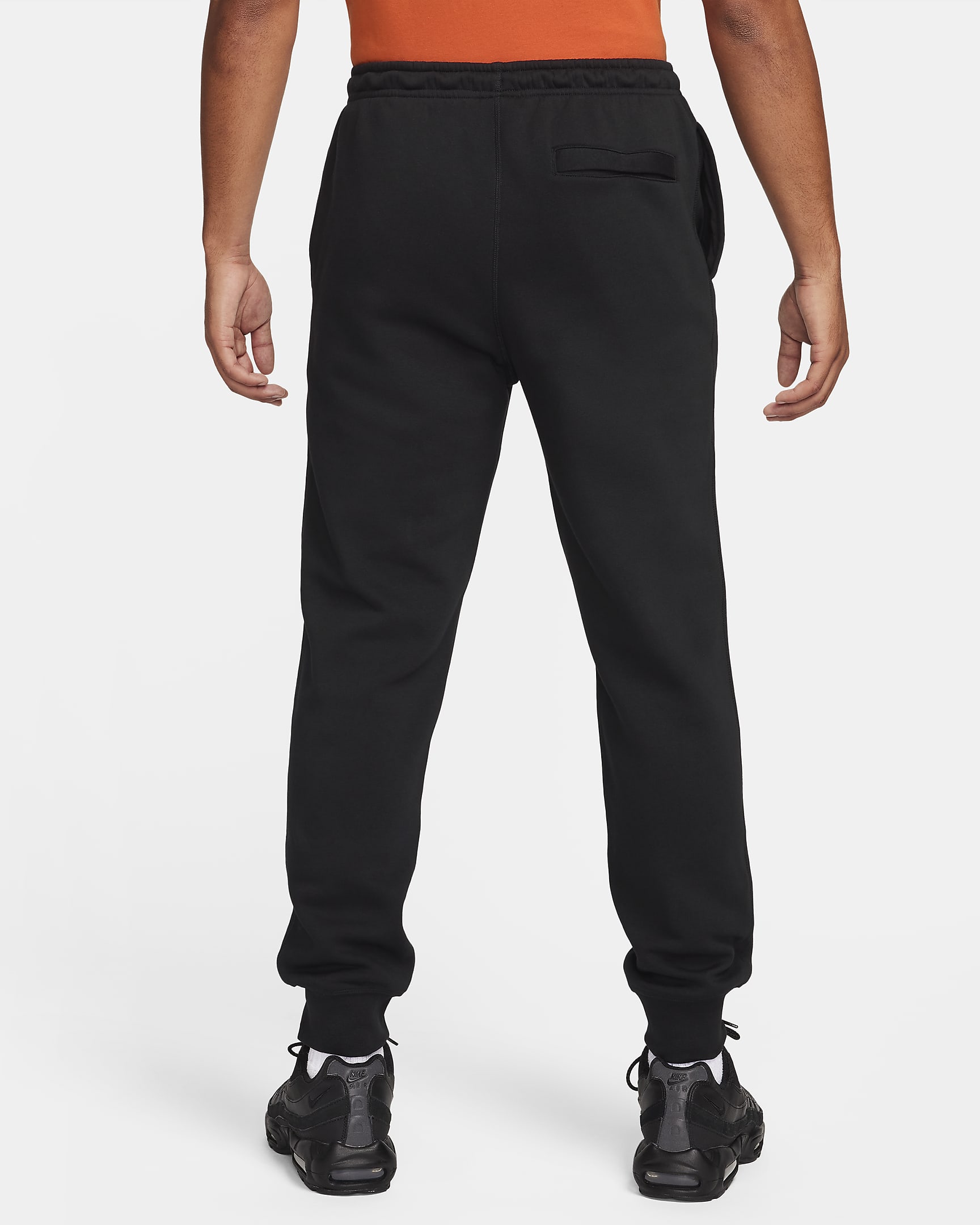 Nike Club Fleece Men's Fleece Joggers - Black/Black/Safety Orange