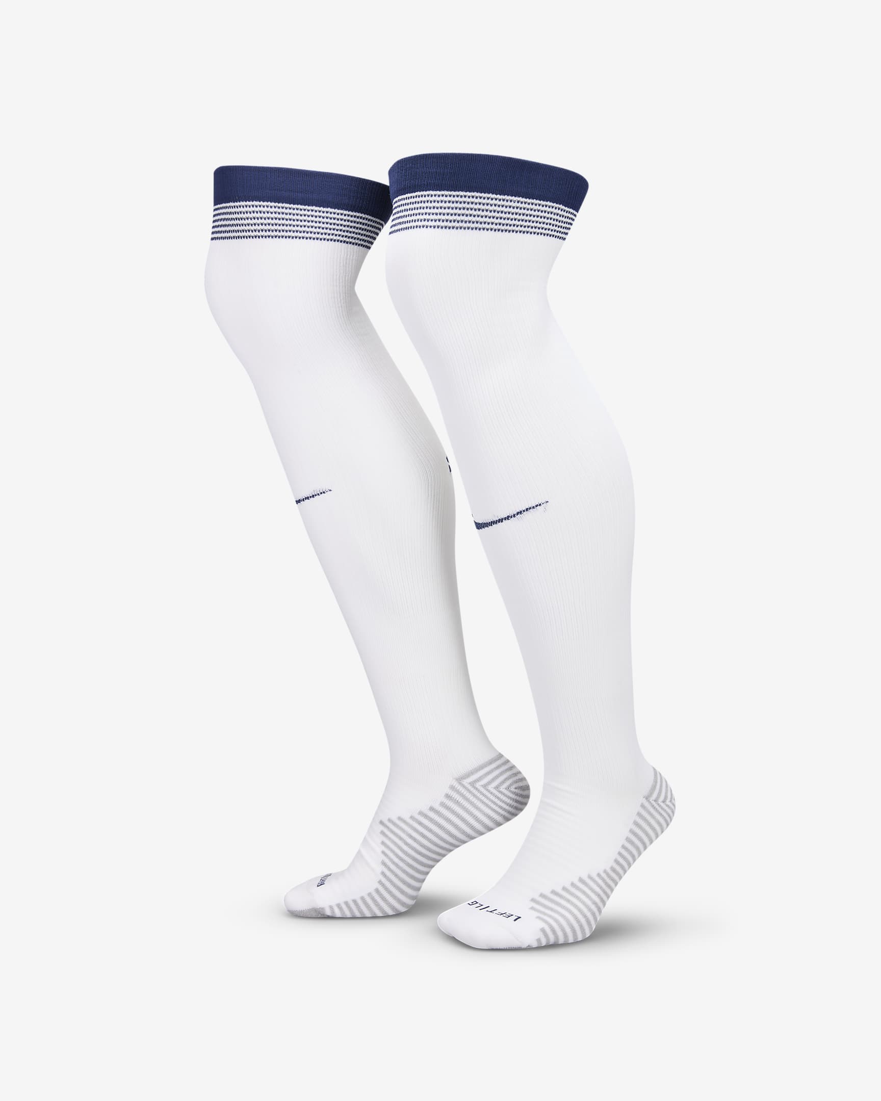 Tottenham Hotspur Strike Home kniehohe Fußballsocken mit Nike Dri-FIT-Technologie - Weiß/Binary Blue/Binary Blue