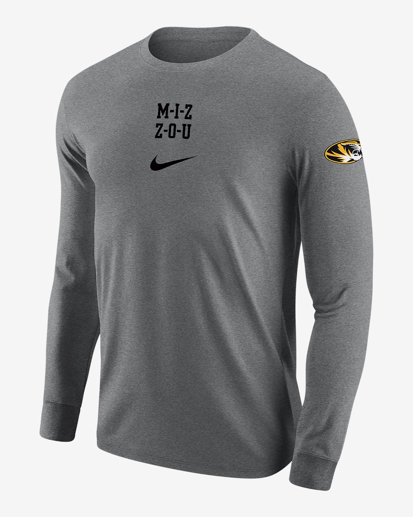 Missouri Men's Nike College Long-Sleeve T-Shirt - Dark Grey Heather