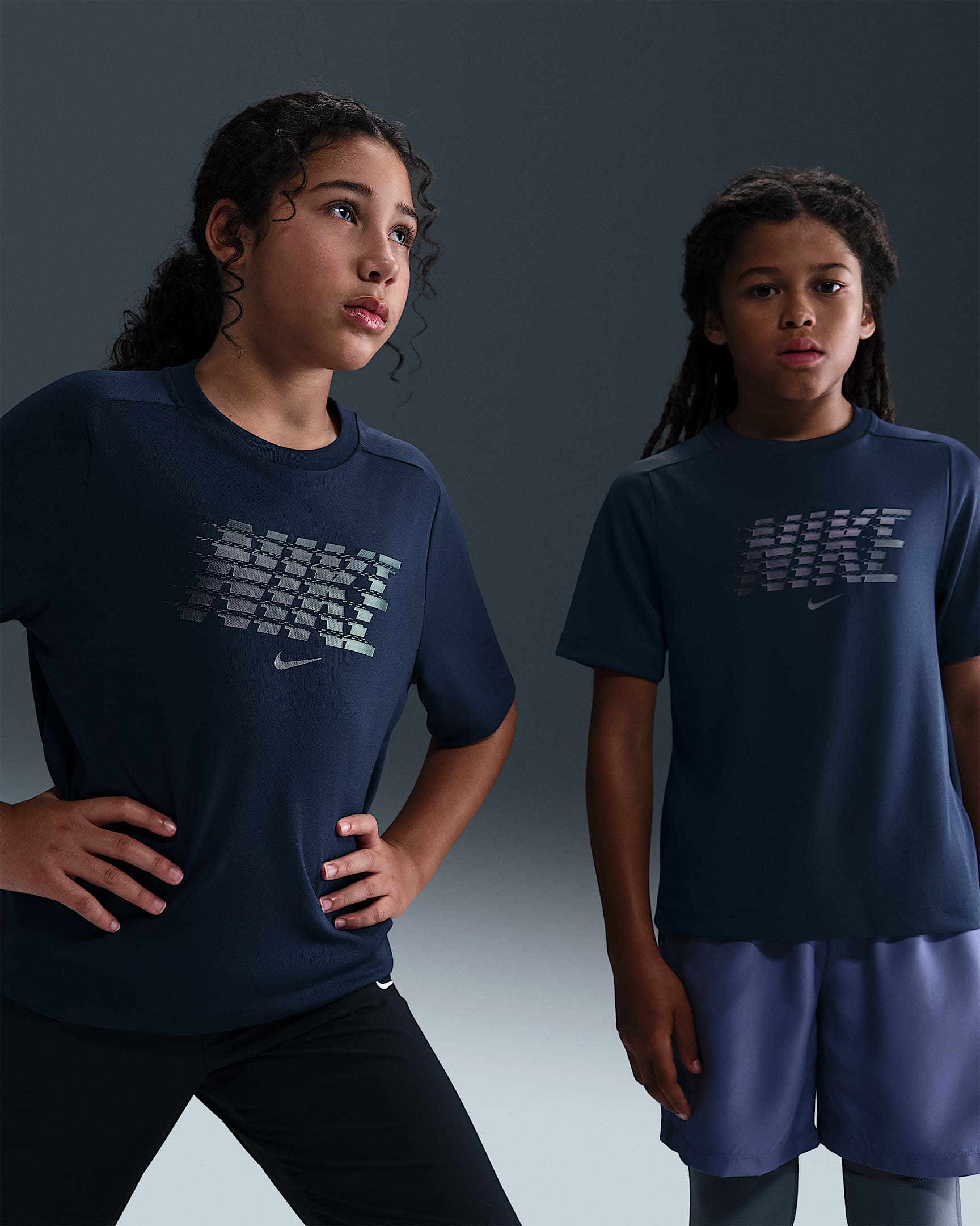 Nike Multi Big Kids' Dri-FIT Short-Sleeve Top - Midnight Navy