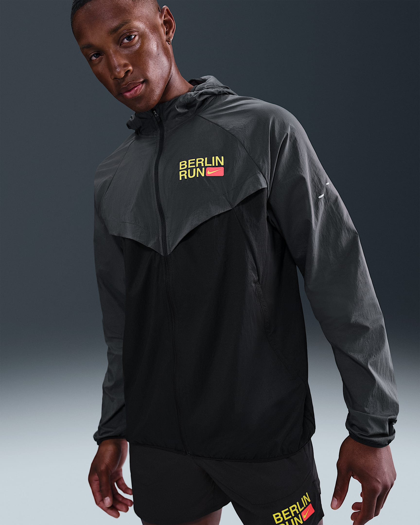 Giacca da running Repel Nike Stride – Uomo - Nero/Antracite/Lightning