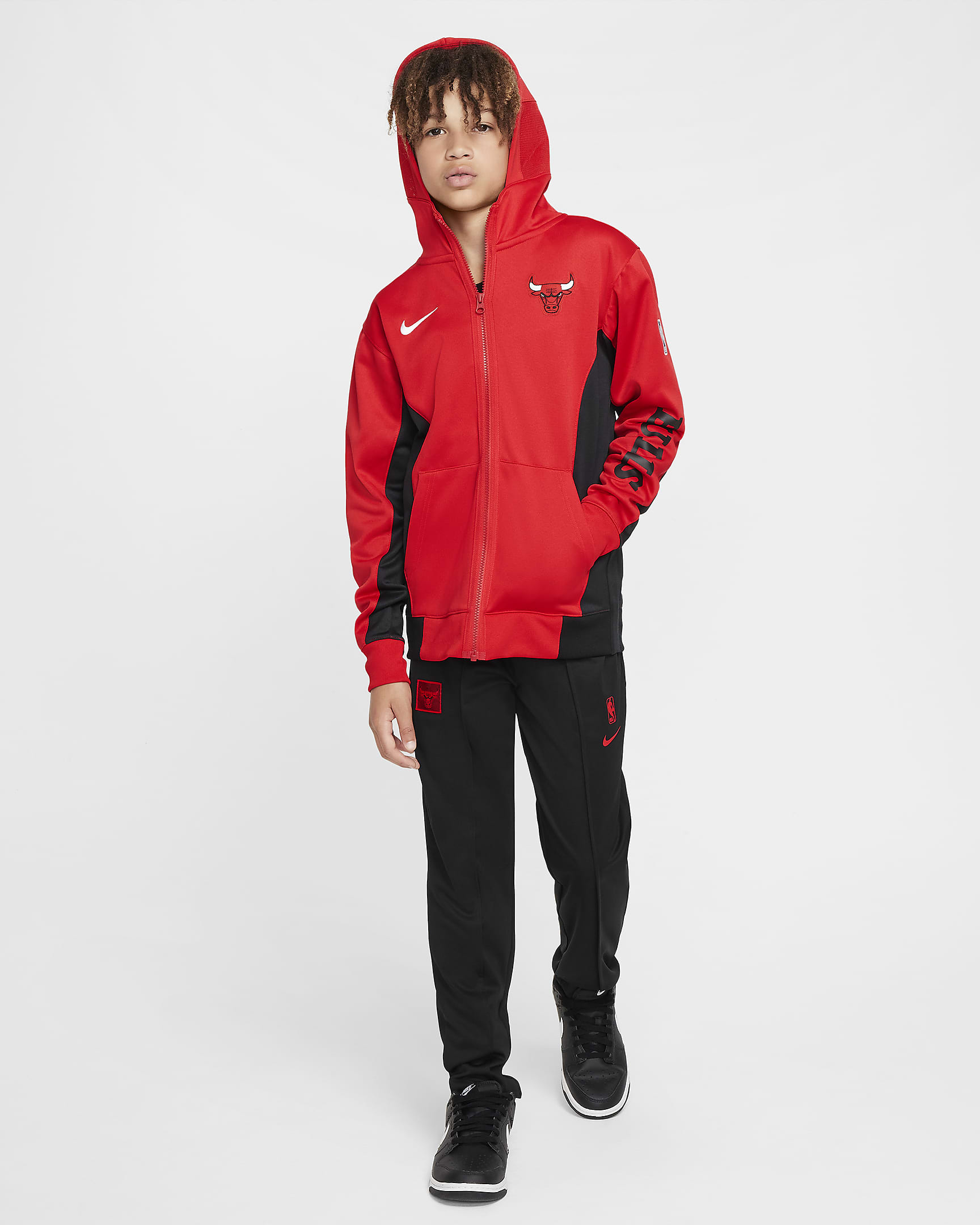 Chicago Bulls Showtime Sudadera con capucha y cremallera completa Nike Dri-FIT de la NBA - Niño/a - University Red