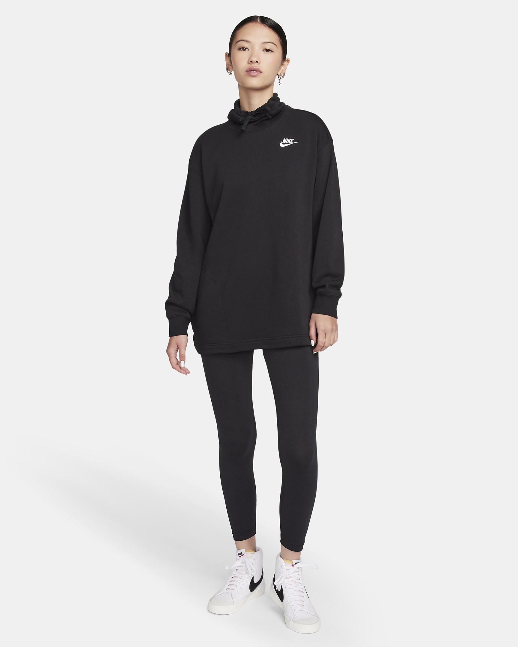 Nike Sportswear Club Fleece Women's Oversized Mock-Neck Sweatshirt. Nike JP