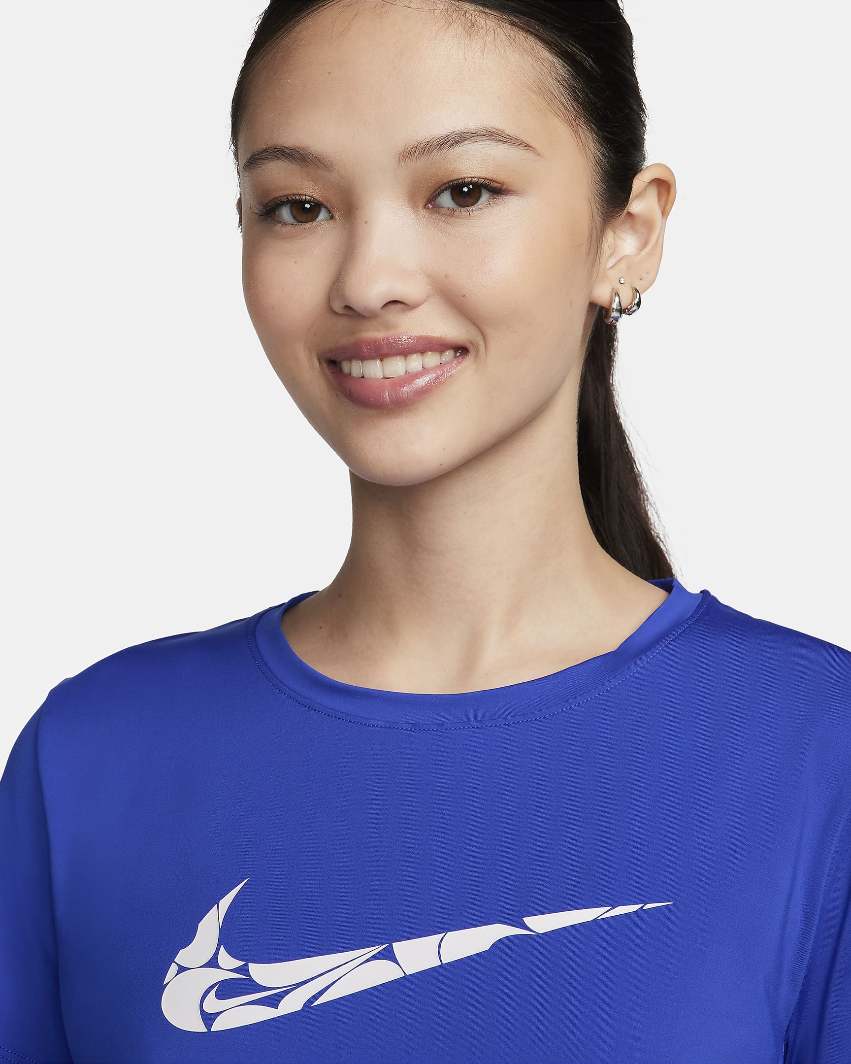 Nike One Swoosh Women's Dri-FIT Short-Sleeve Running Top - Hyper Royal/White