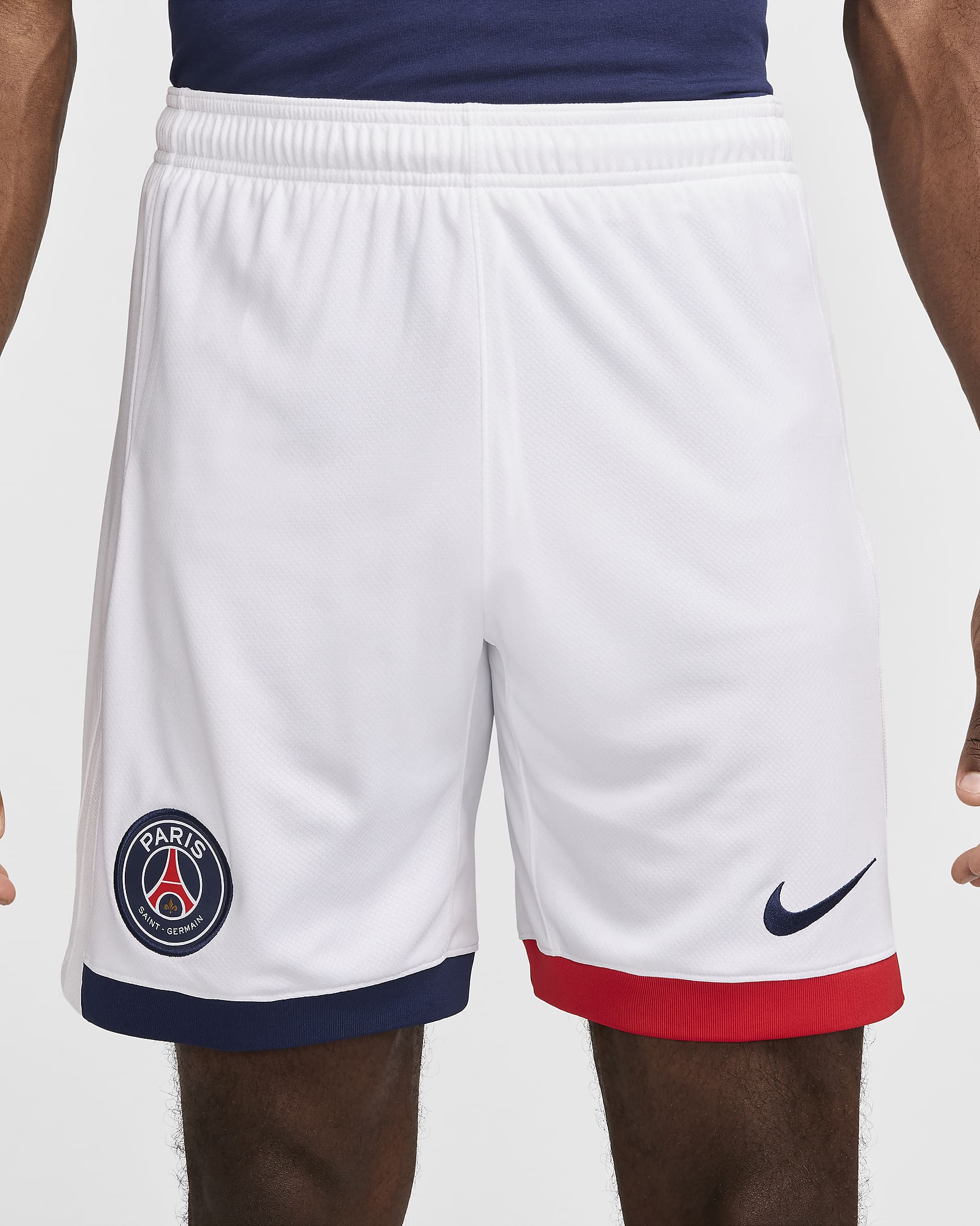 Short de foot Replica Nike Dri-FIT Paris Saint-Germain 2024/2025 Stadium Extérieur pour homme - Blanc/University Red/Midnight Navy/Midnight Navy