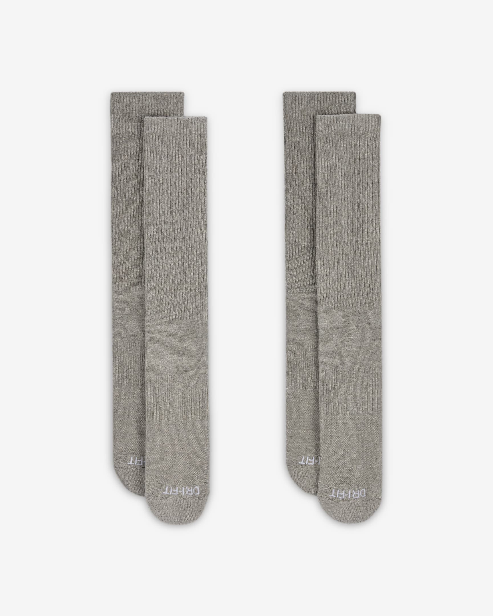 Nike Everyday Cushioned Crew Socks (2 Pairs) - Dark Grey Heather/White