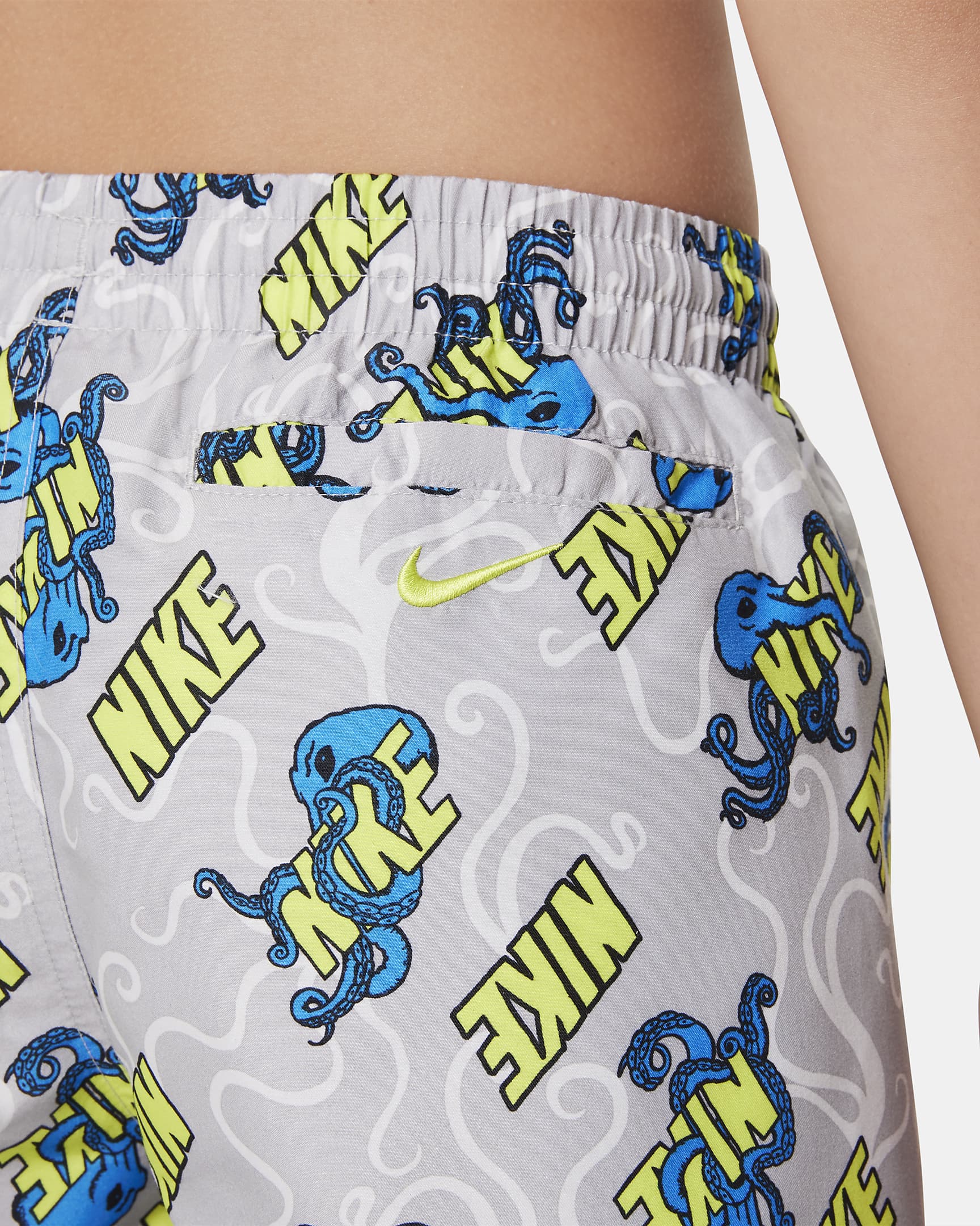 Shorts de voleibol plegables con entrepierna de 20 cm Nike Octologo para niños talla grande - Gris humo claro