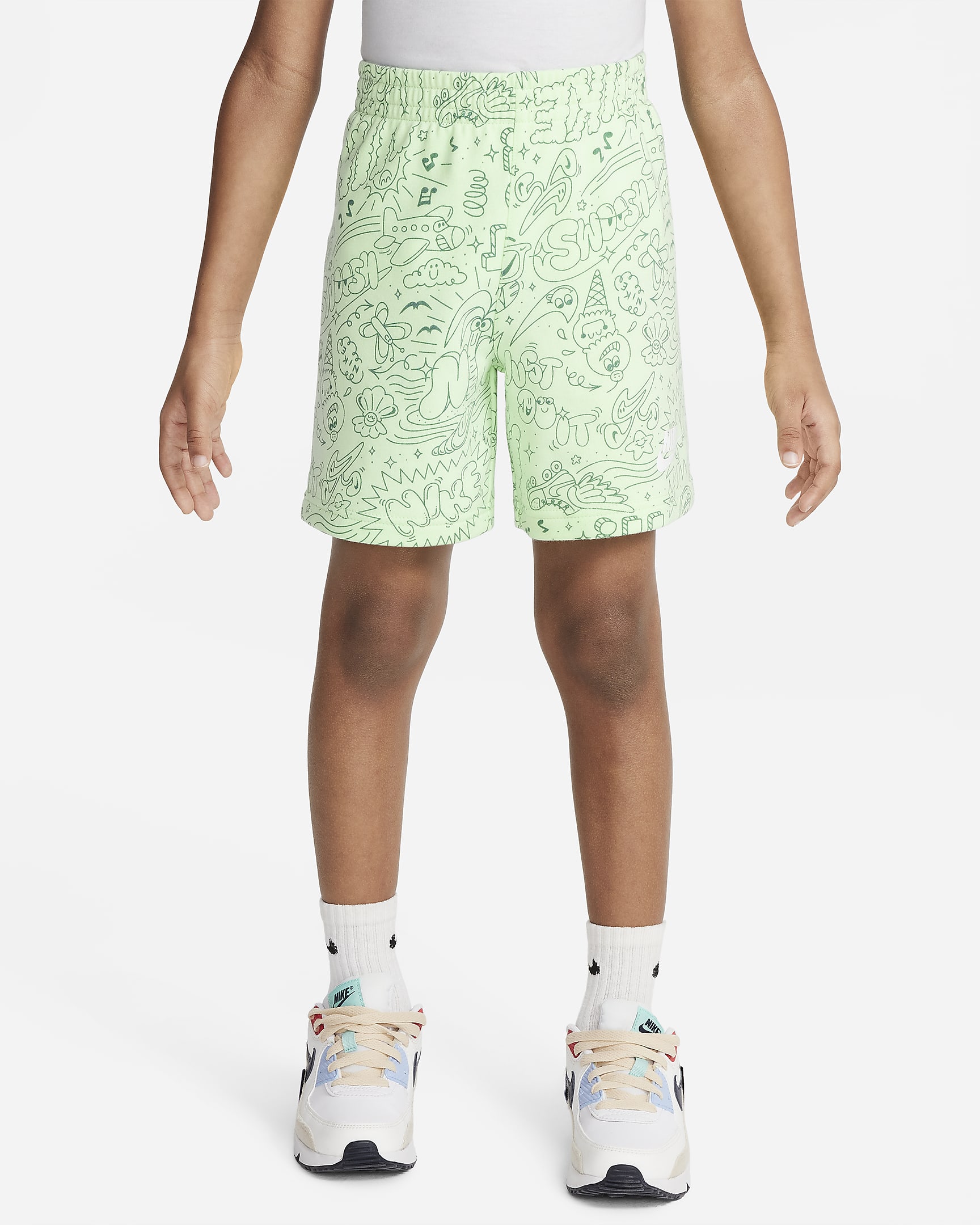 Conjunto de playera y shorts para niños de preescolar Nike Sportswear Create Your Own Adventure - Verde vapor