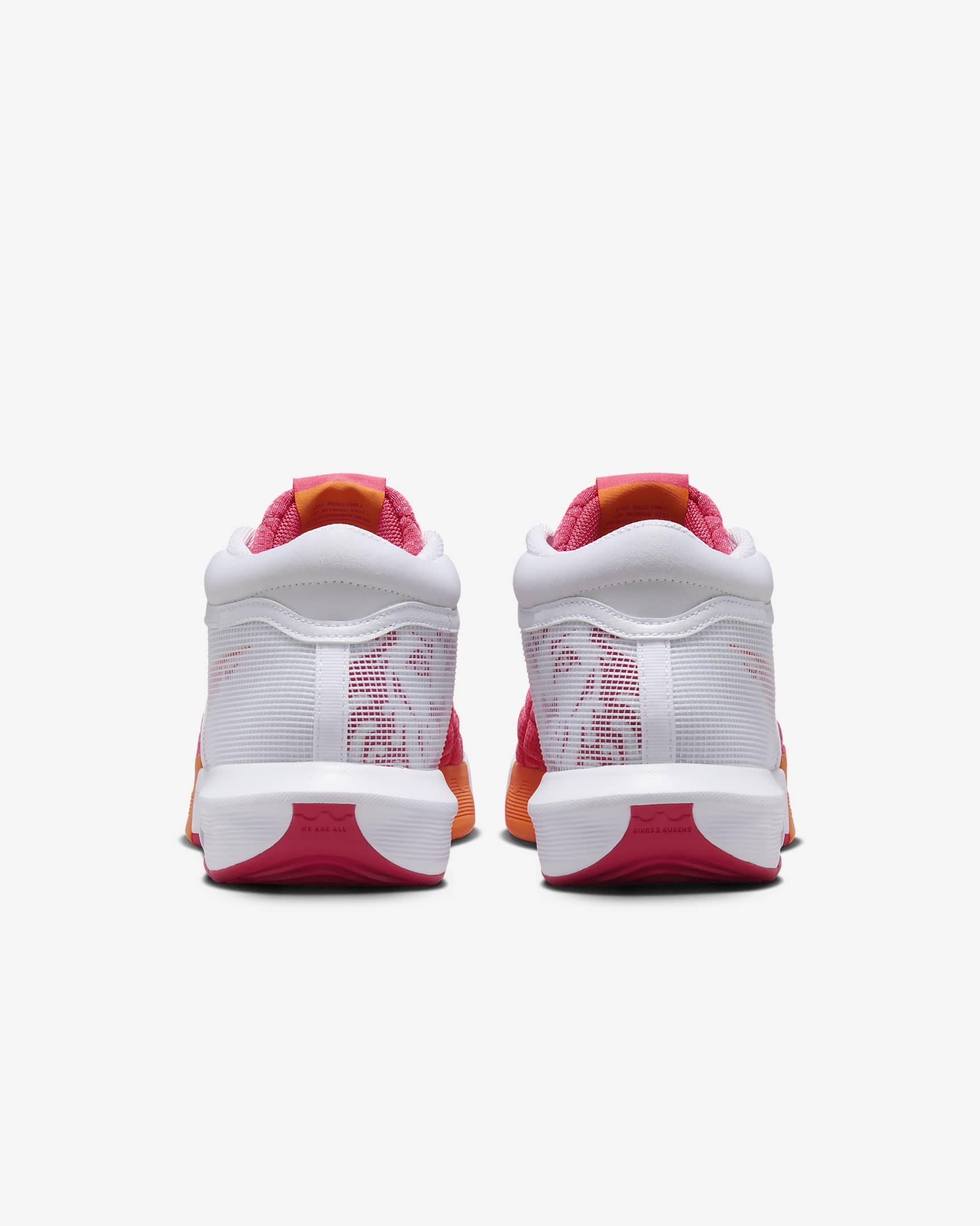 LeBron Witness 8 Basketball Shoes - White/Bright Mandarin/Aster Pink