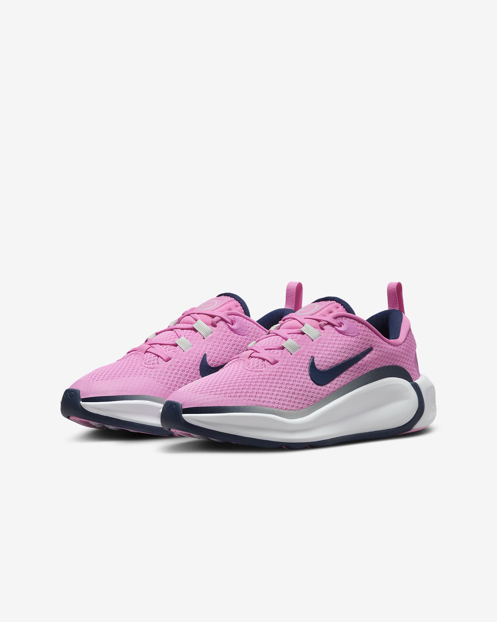 Tenis de correr para niños grandes Nike Infinity Flow - Rosa alegre/Plata claro/Blanco/Azul marino medianoche