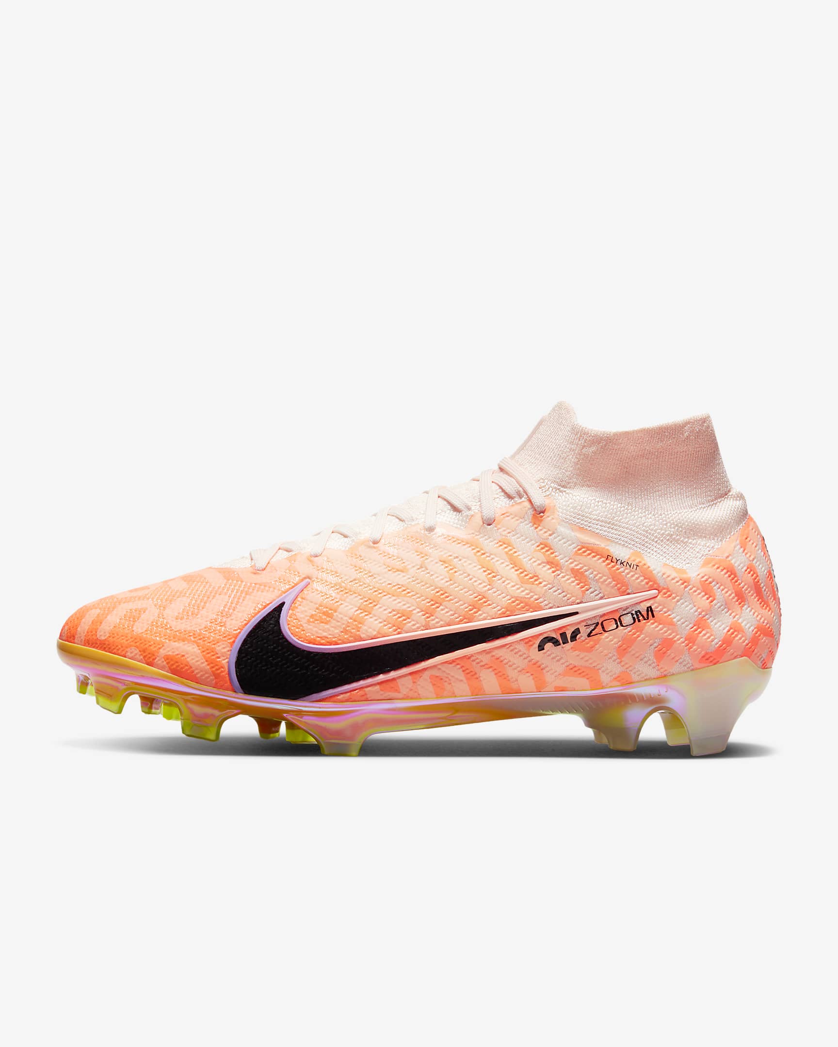 Calzado de fútbol de corte high para terreno firme Nike Mercurial Superfly 9 Elite - Guayaba hielo/Negro