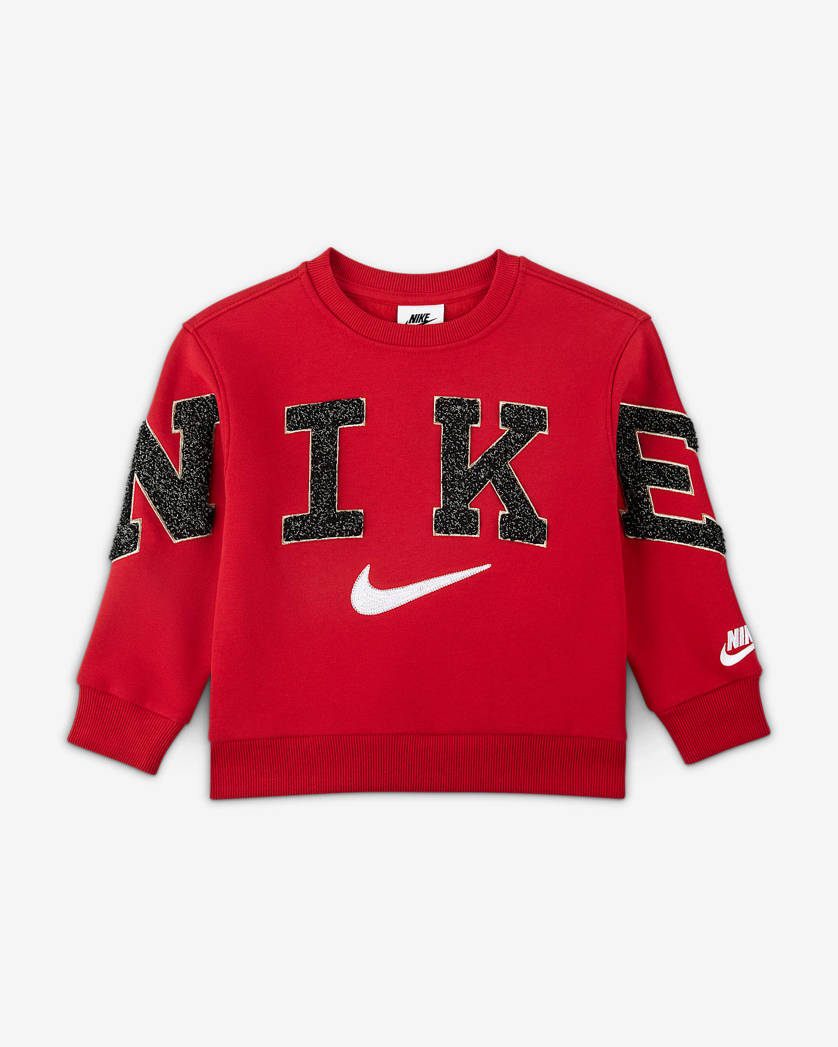 Nike Club Little Kids' Chenille Fleece Crew - Gym Red