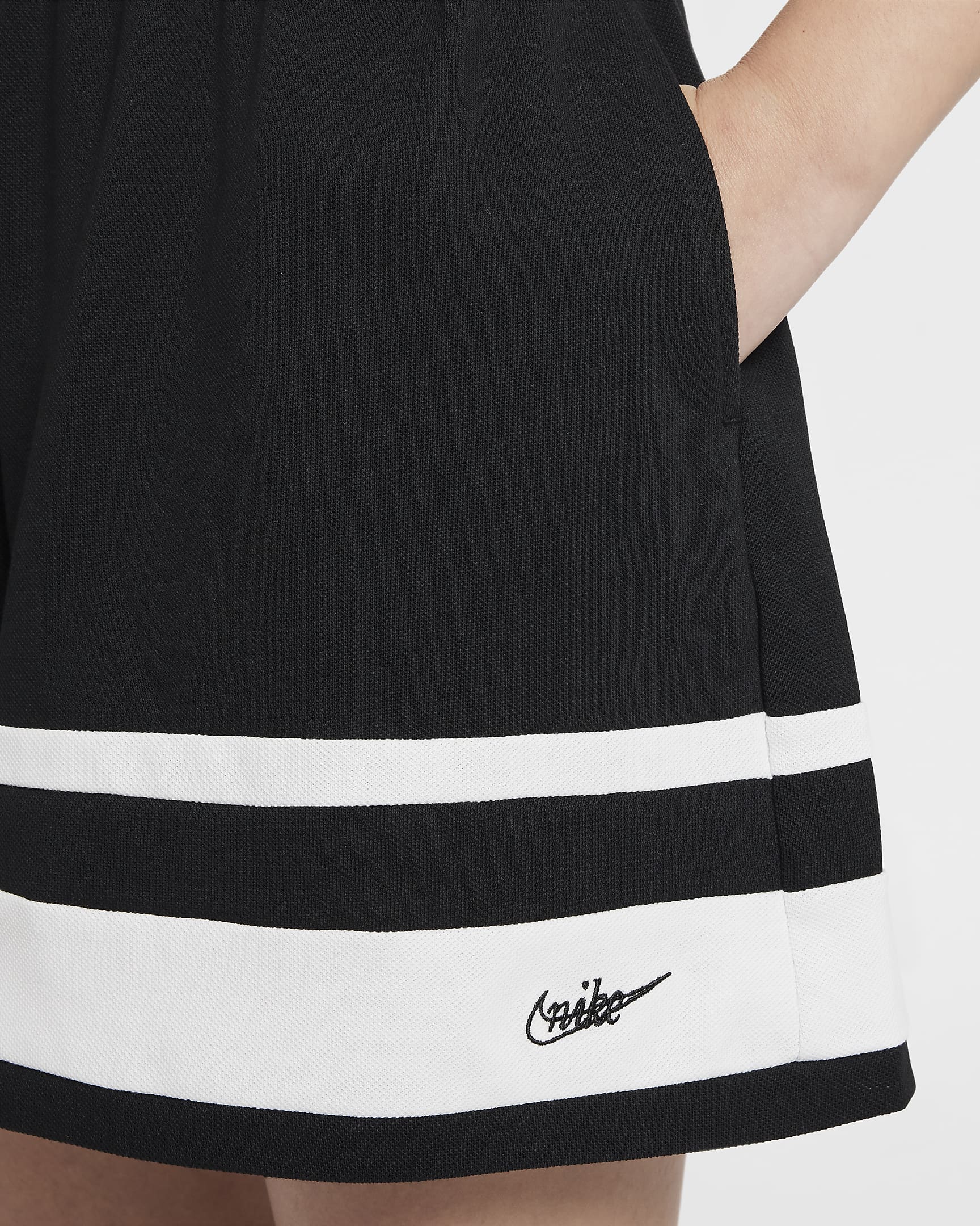 Nike Sportswear Girls' Shorts - Black/White/White