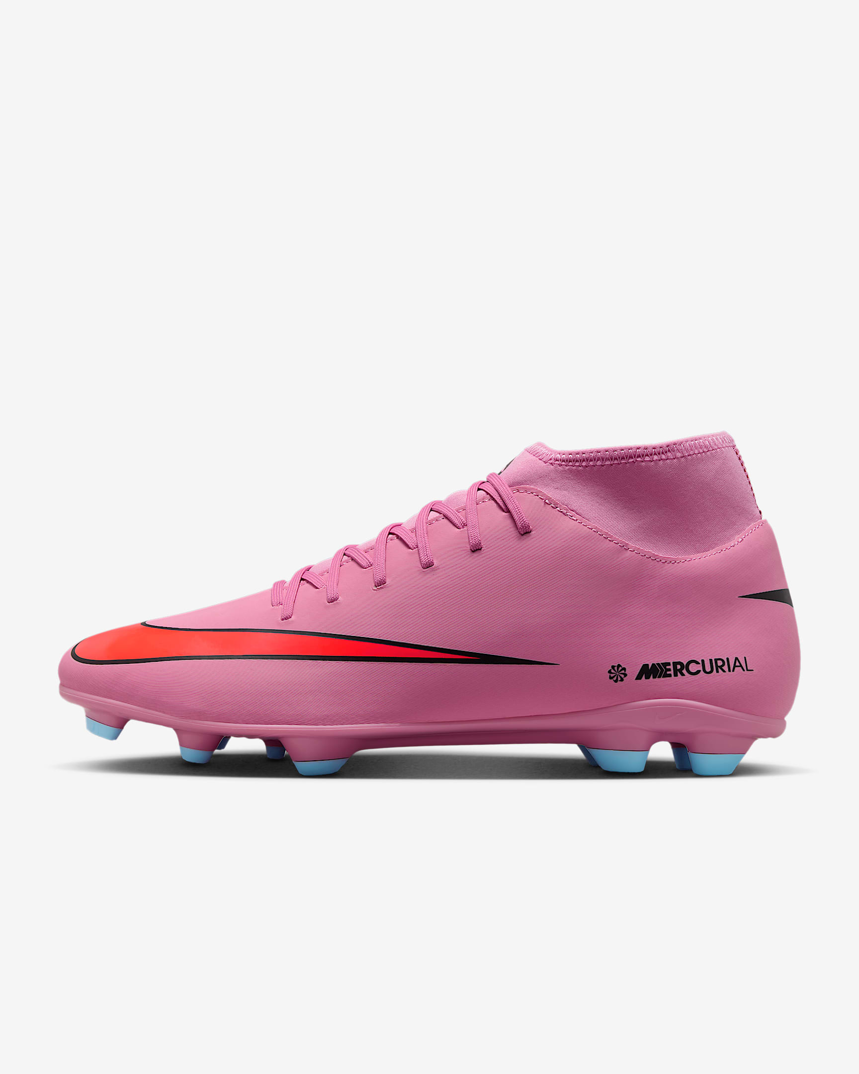 Fotbollssko för varierat underlag Nike Mercurial Superfly 10 Club med högt skaft - Magic Flamingo/Total Crimson/Svart