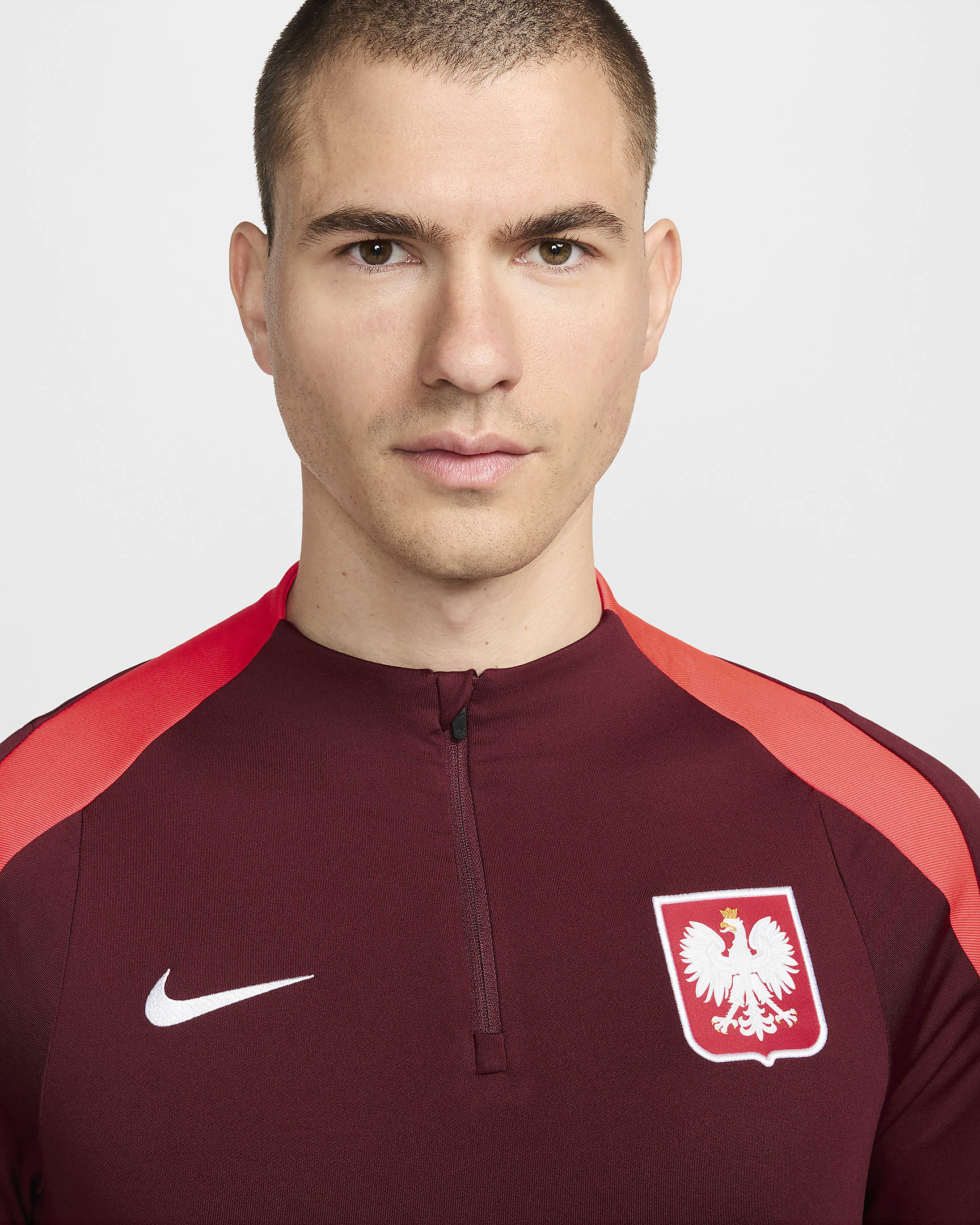 Haut d'entraînement de foot Nike Dri-FIT Pologne Strike pour homme - Dark Team Red/Bright Crimson/Blanc