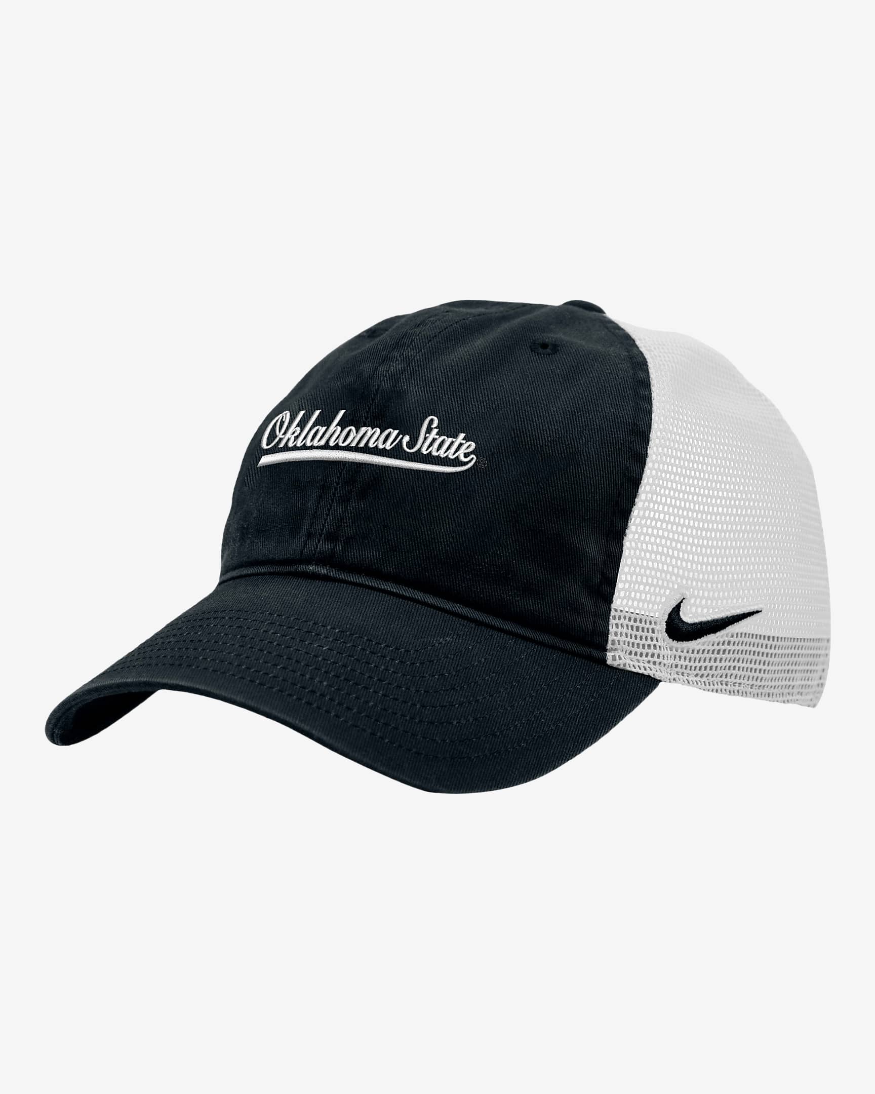 Oklahoma State Heritage86 Nike College Trucker Hat - Black