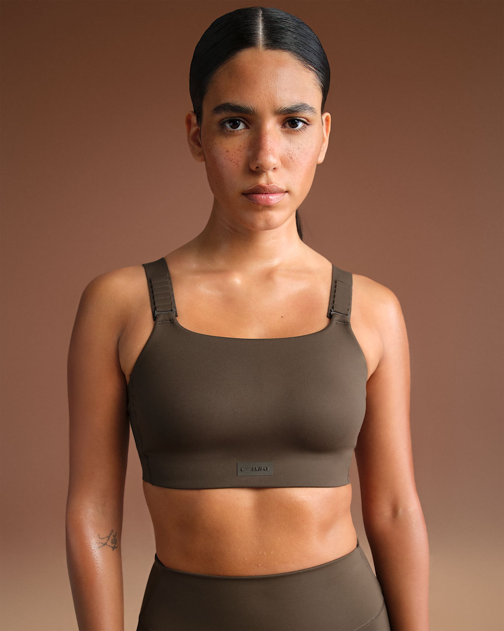 NikeSKIMS Matte Women's Wide-Strap Bra - NSKM Dark Sepia