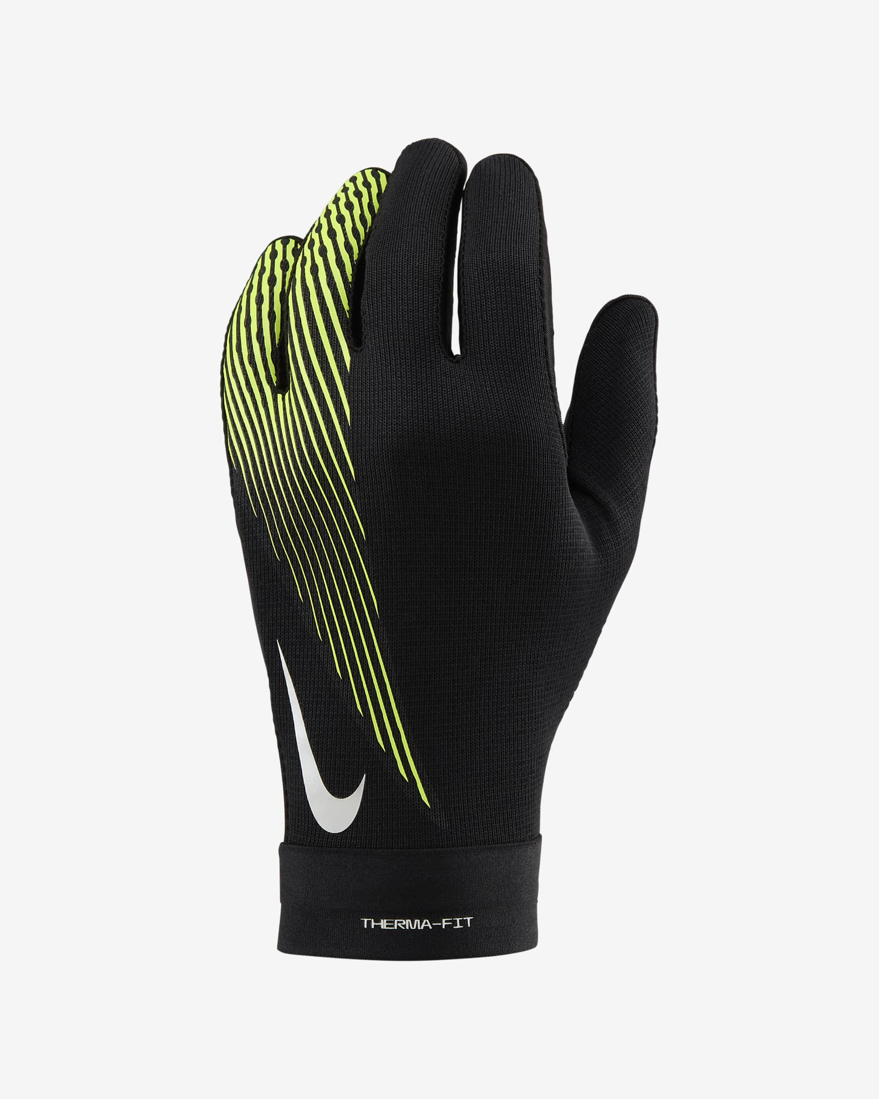 Nike Academy Therma-FIT Football Gloves - Black/Black/Volt