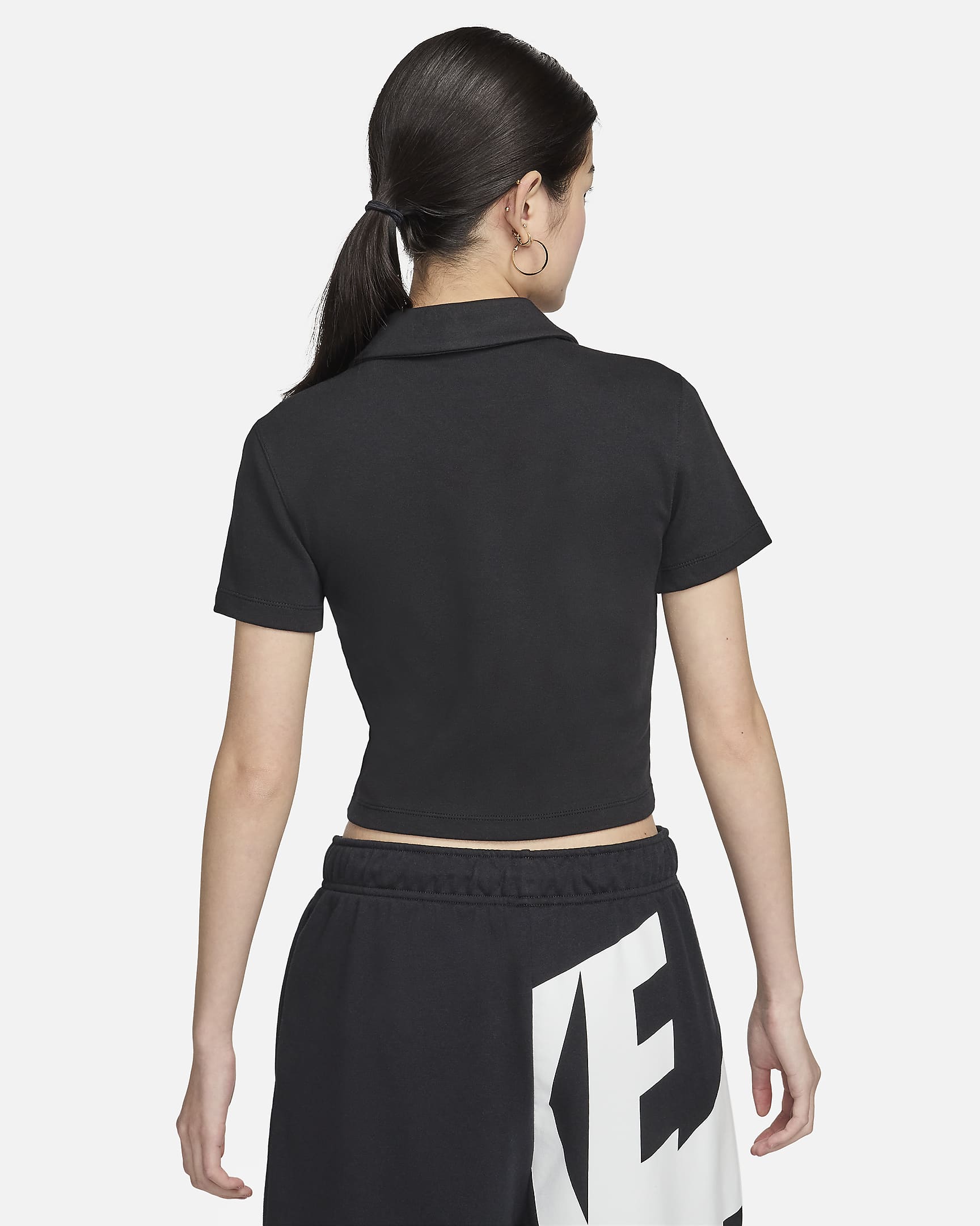 Nike Sportswear Essential Women's Short-sleeve Polo Top - Black/White