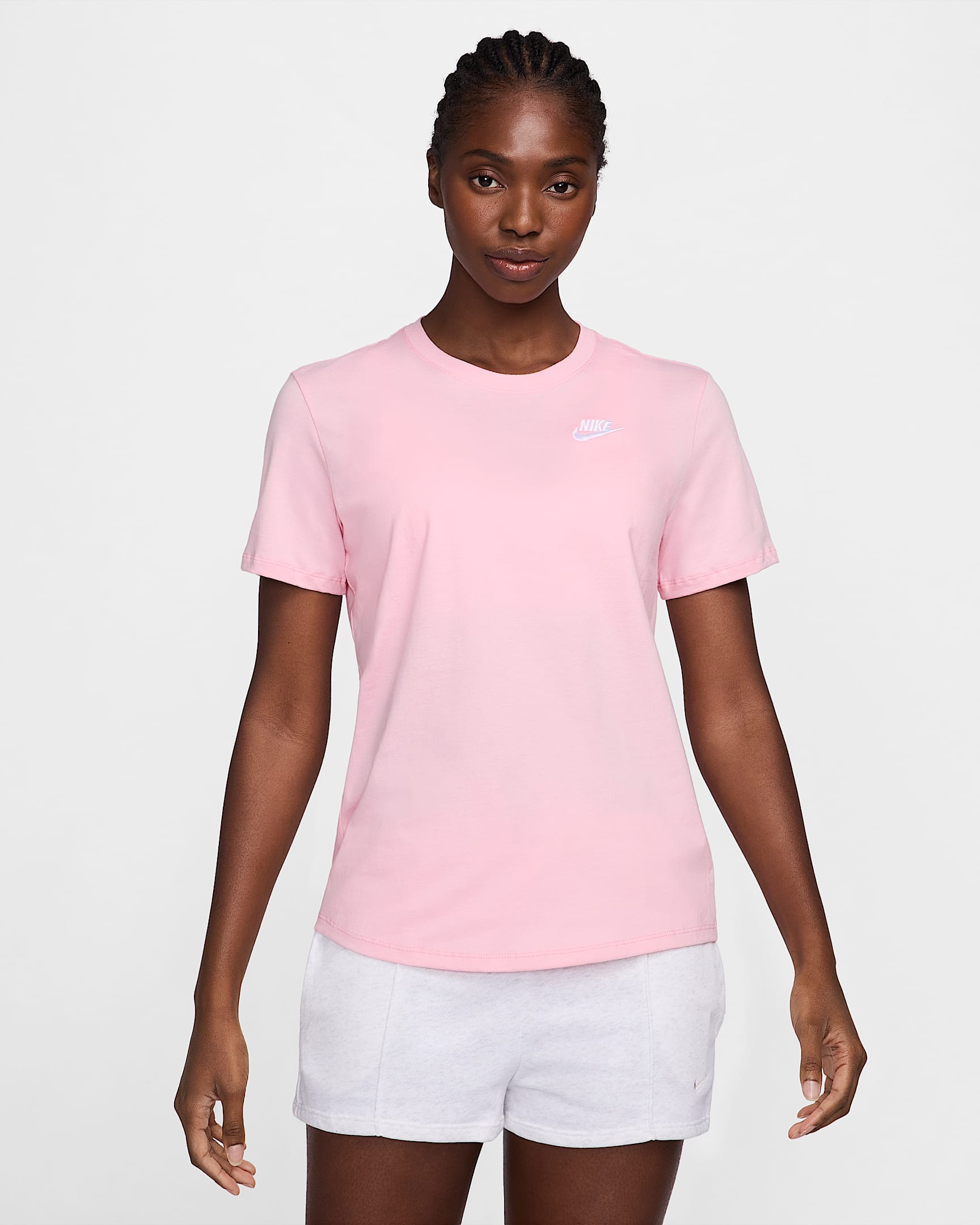 Nike Sportswear Club Essentials Women's T-Shirt - Medium Soft Pink/White/White