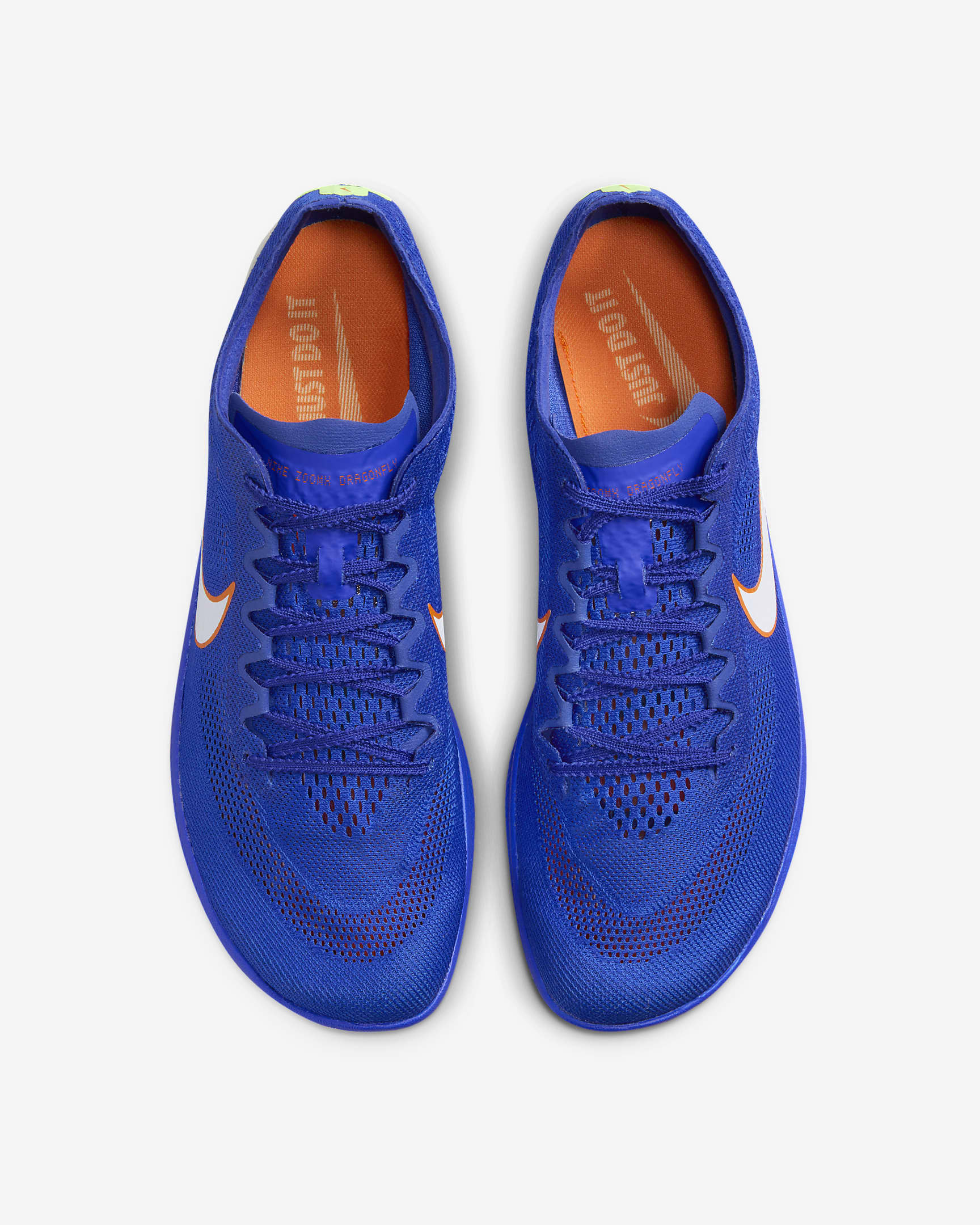 Tenis de atletismo para distancia Nike ZoomX Dragonfly - Azul carrera/Naranja seguridad/Avalancha lima/Blanco