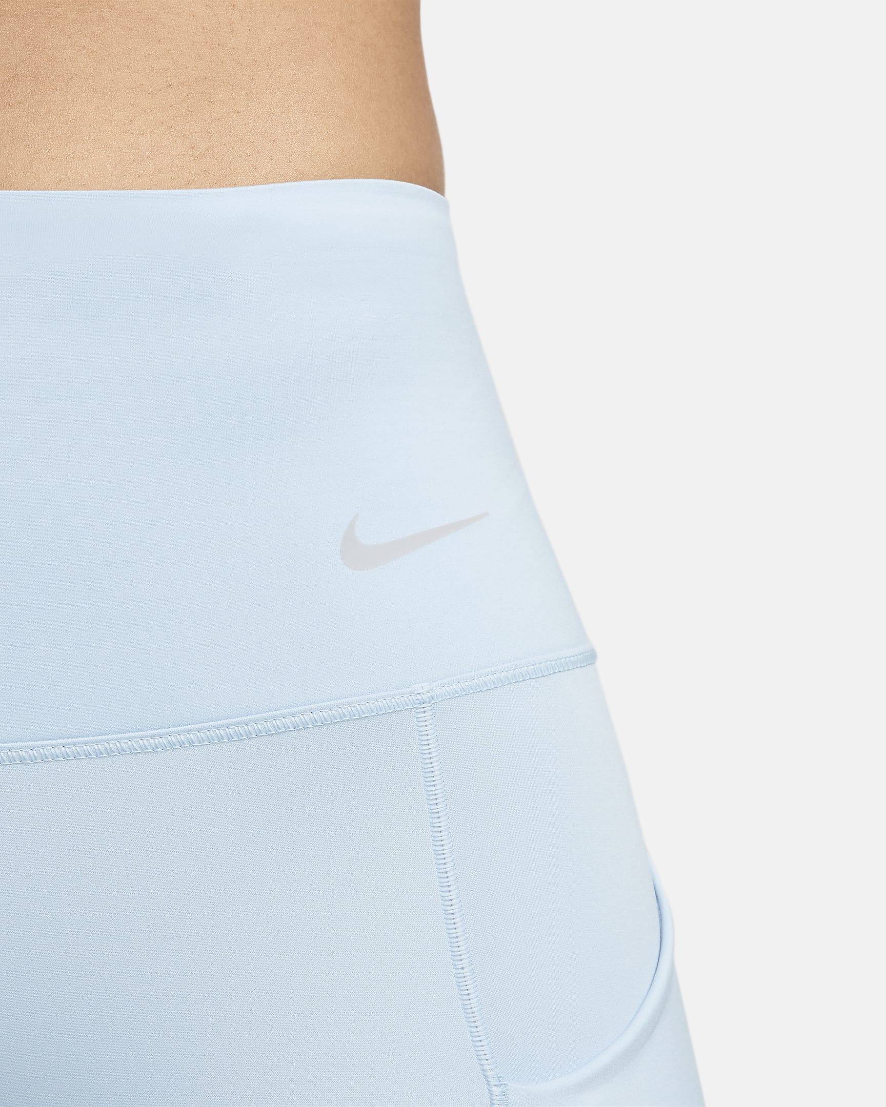 Nike Go Leggings in voller Länge mit starkem Halt, mittelhohem Bund und Taschen für Damen - Light Armory Blue/Schwarz