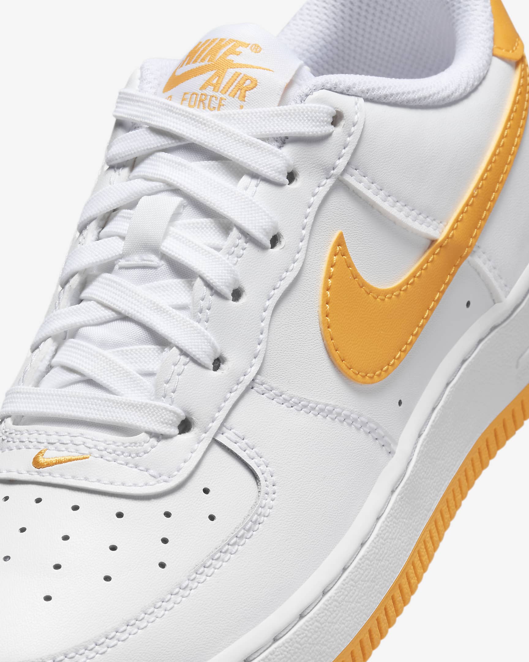 Nike Air Force 1 Older Kids' Shoes - White/White/University Gold