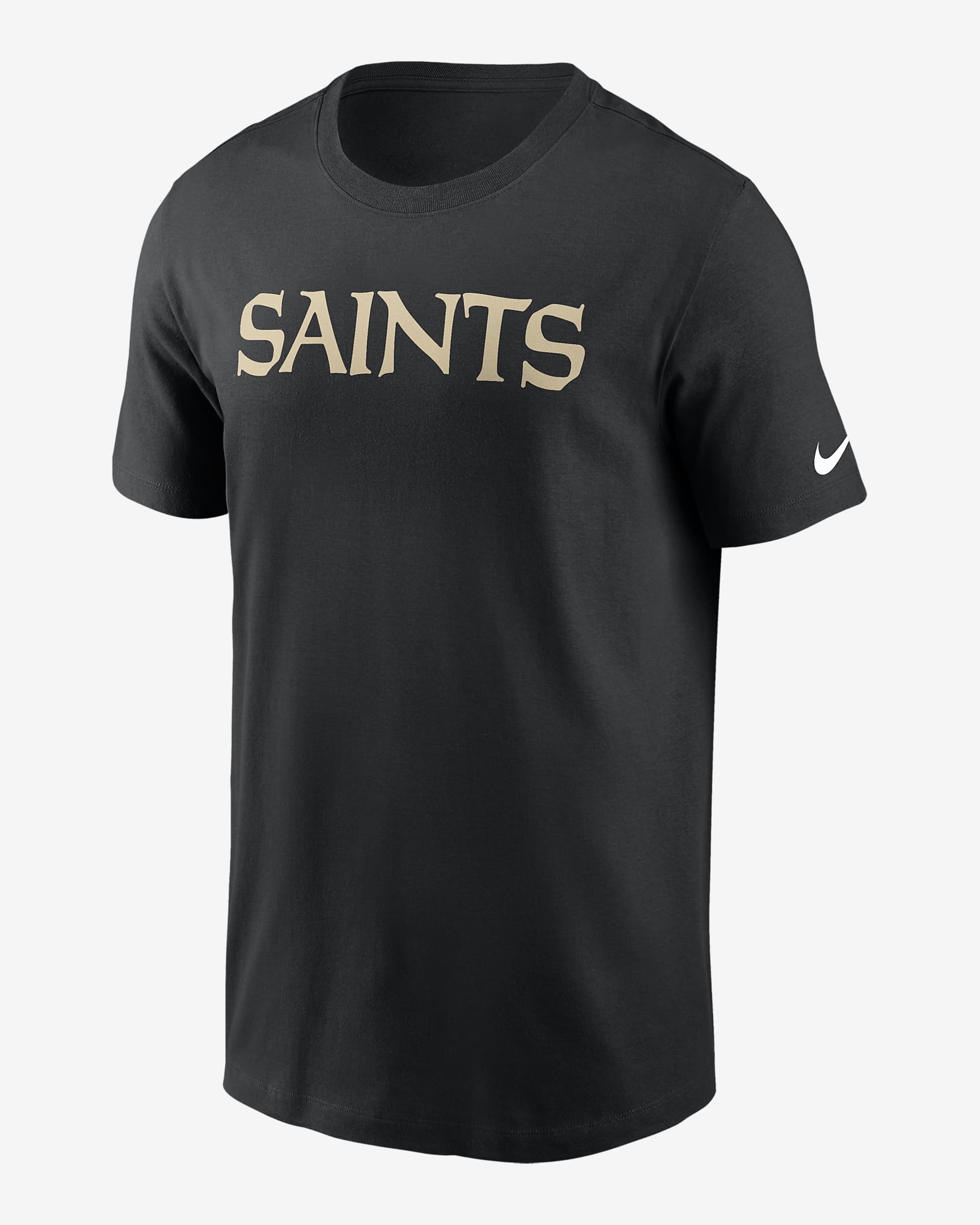 New Orleans Saints Primetime Wordmark Essential Men's Nike NFL T-Shirt - Black