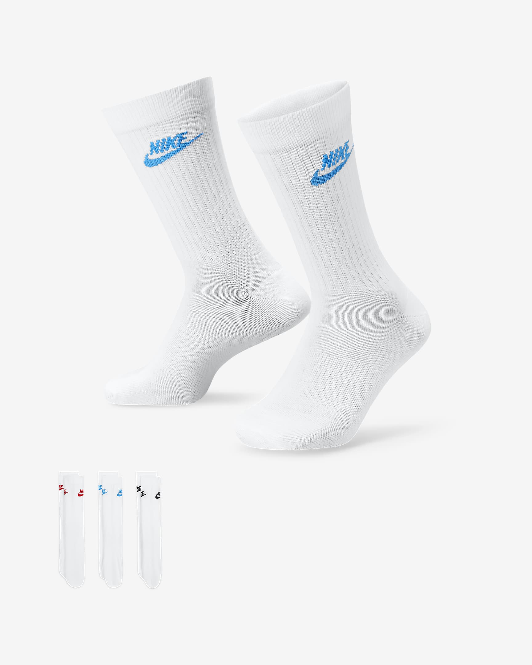 Nike Sportswear Everyday Essential Crew Socks (3 Pairs) - Multi-Color