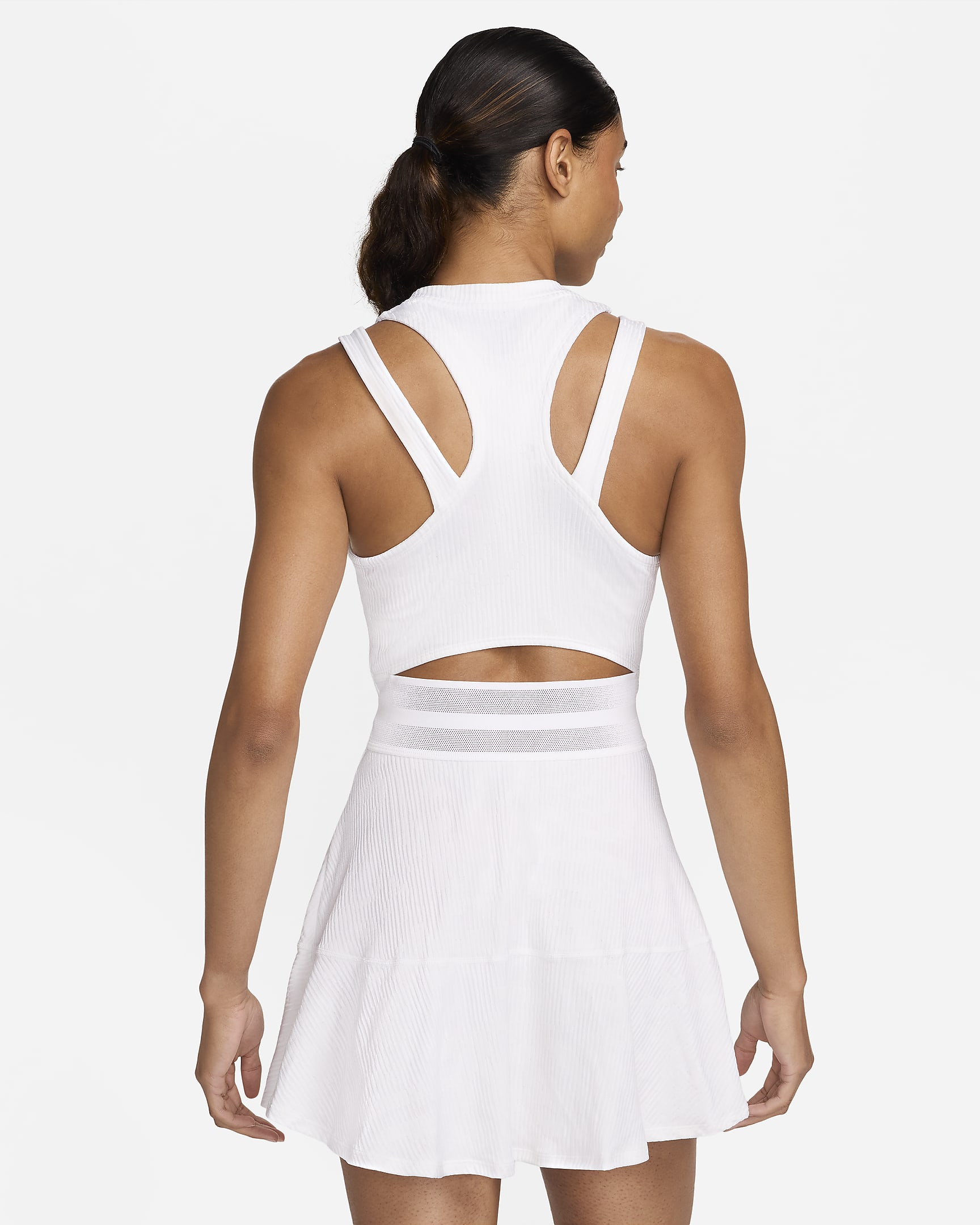 Vestido de tenis Dri-FIT para mujer NikeCourt Slam - Blanco/Negro