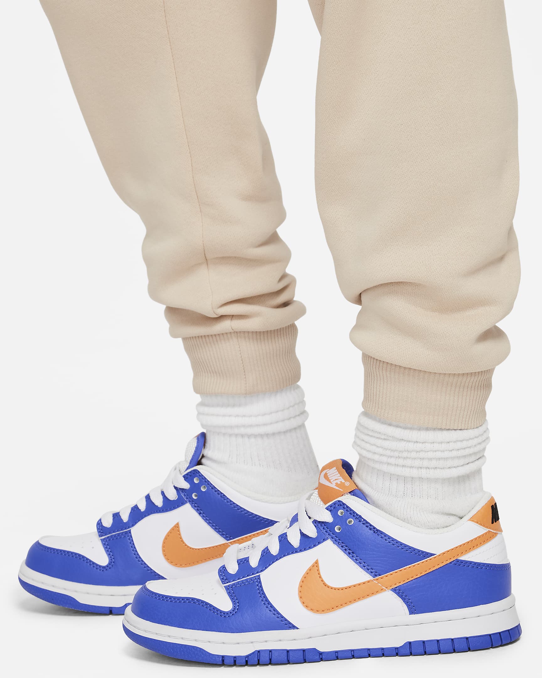 Nike Club Fleece Big Kids' Joggers - Sanddrift/White