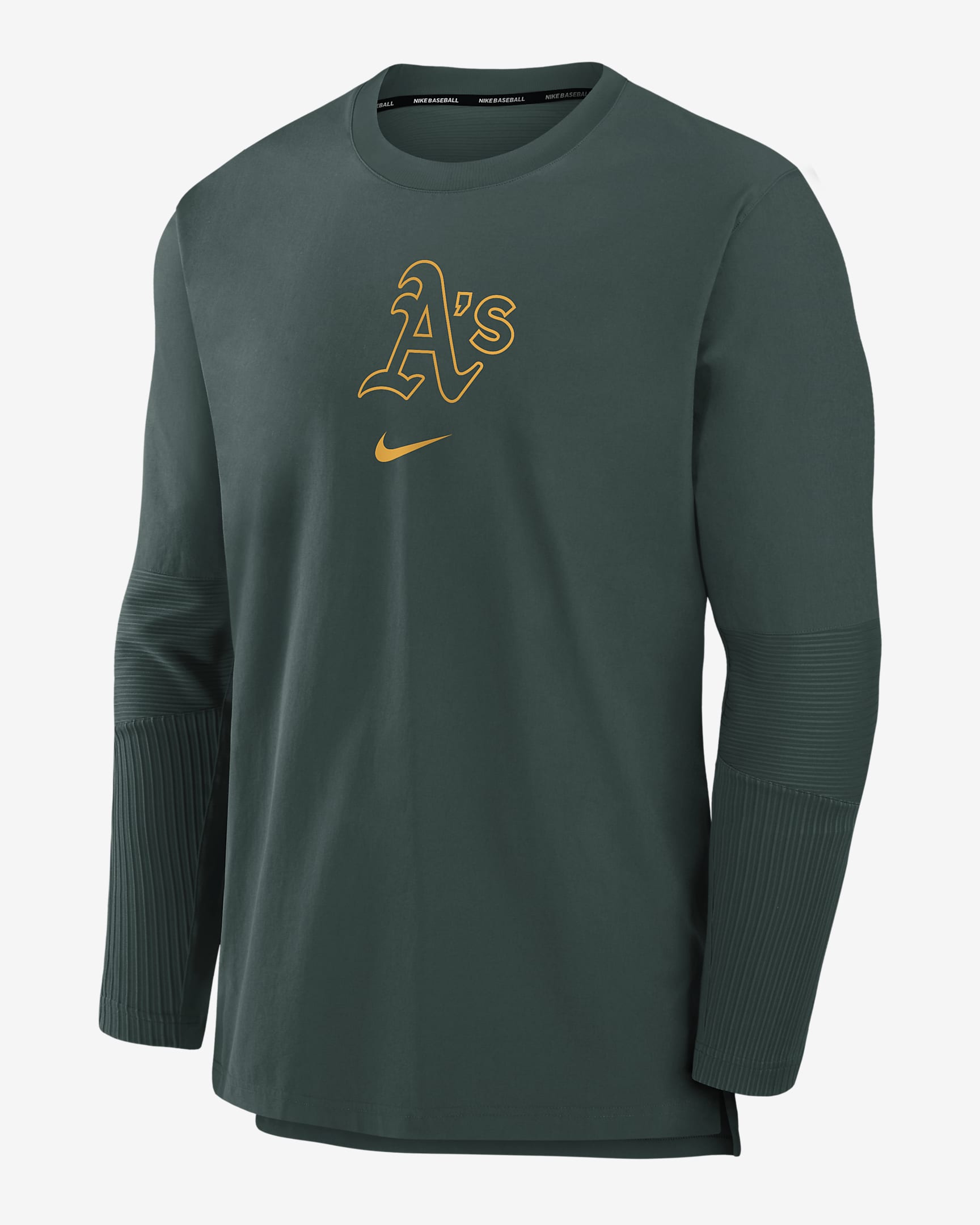 Oakland Athletics Authentic Collection Player Men's Nike Dri-FIT MLB Pullover Jacket - Hunter Green