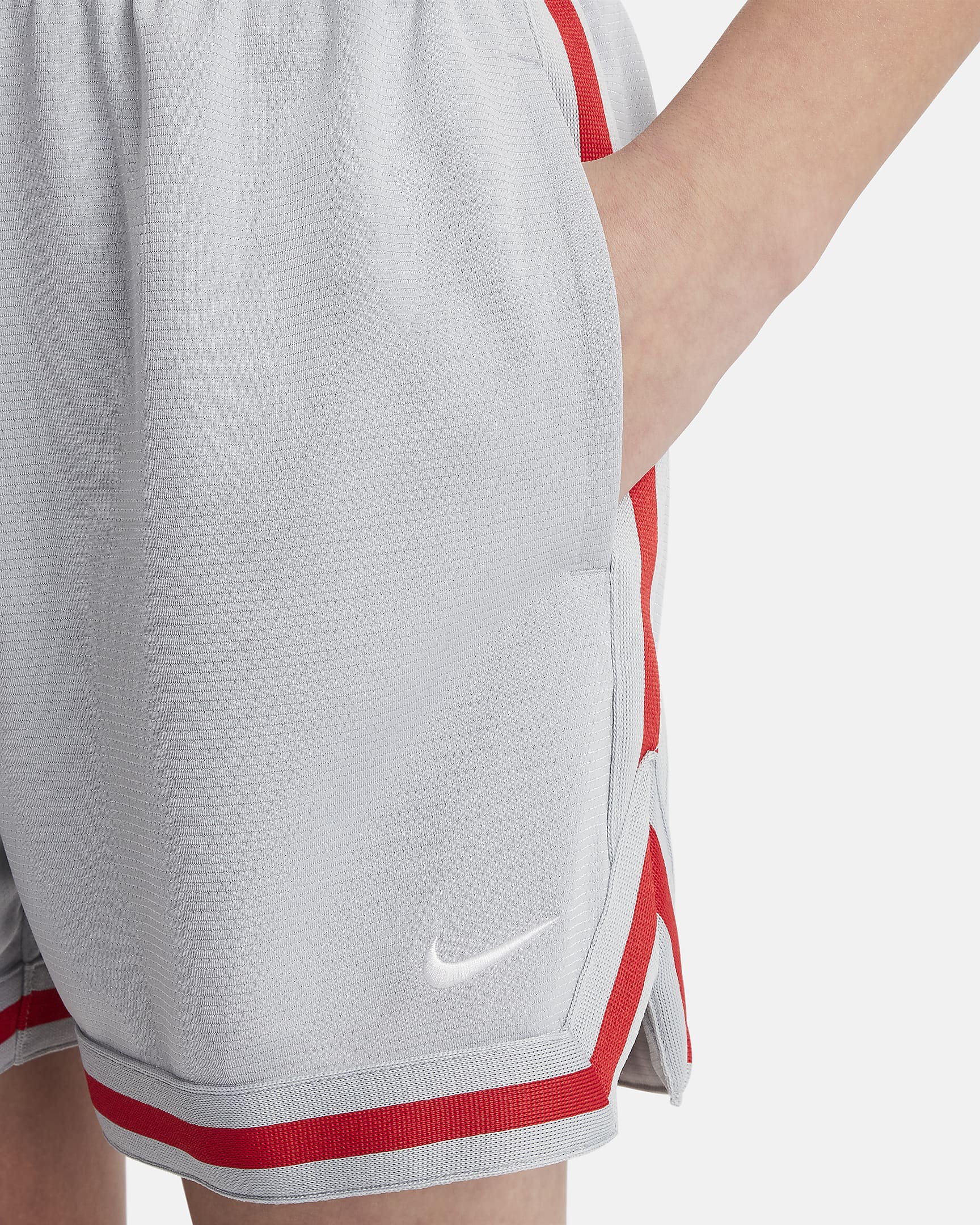 Shorts de básquetbol de 13 cm para niños talla grande Nike DNA - Gris lobo/Blanco