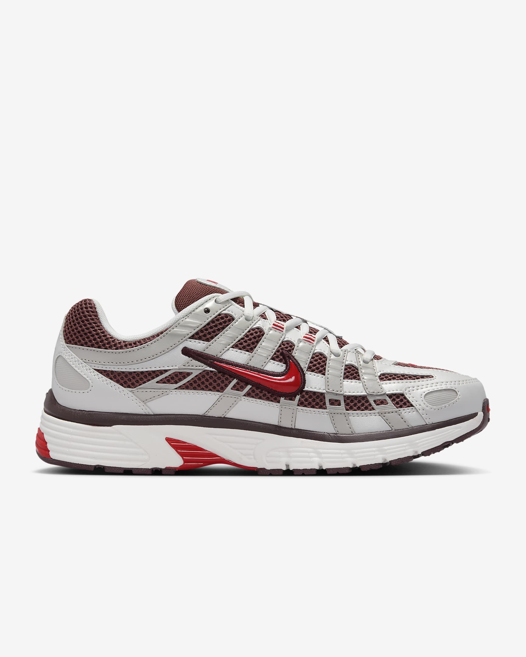 Nike P-6000-sko - Metallic Summit White/Dark Pony/Light Iron Ore/Fire Red