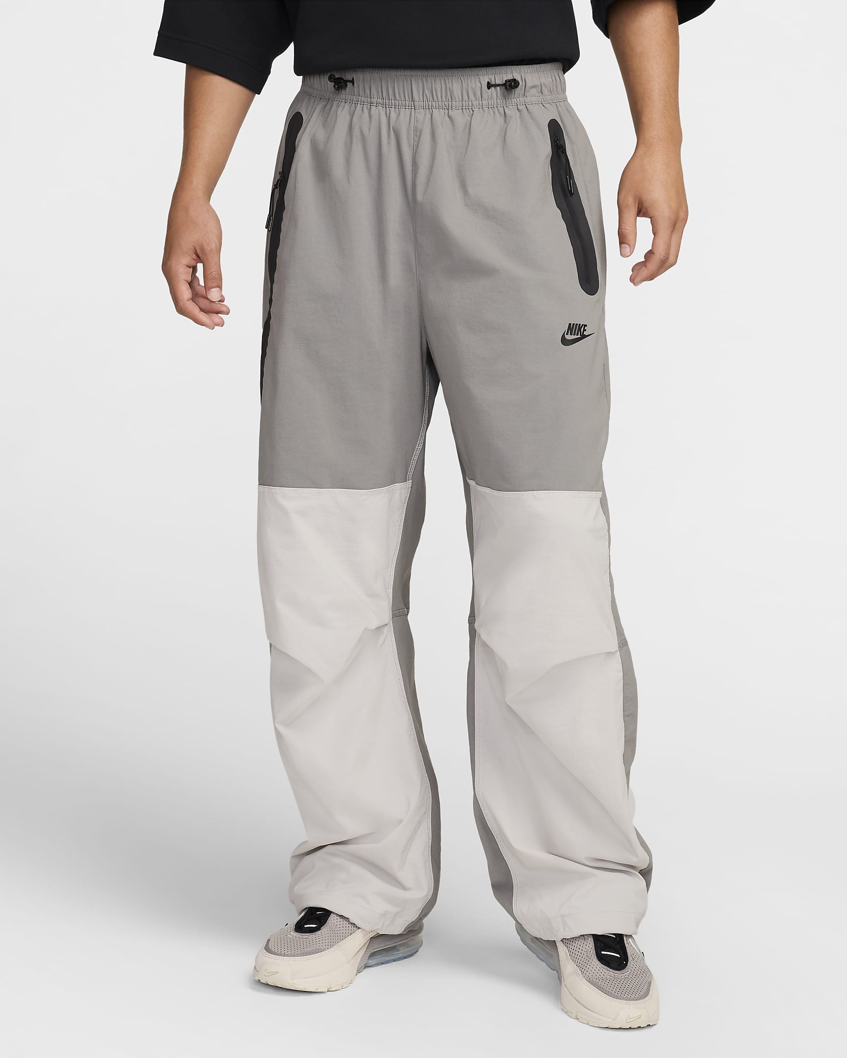 Nike Tech Men's Woven Open-Hem Pants - Flat Pewter/Light Iron Ore/Black