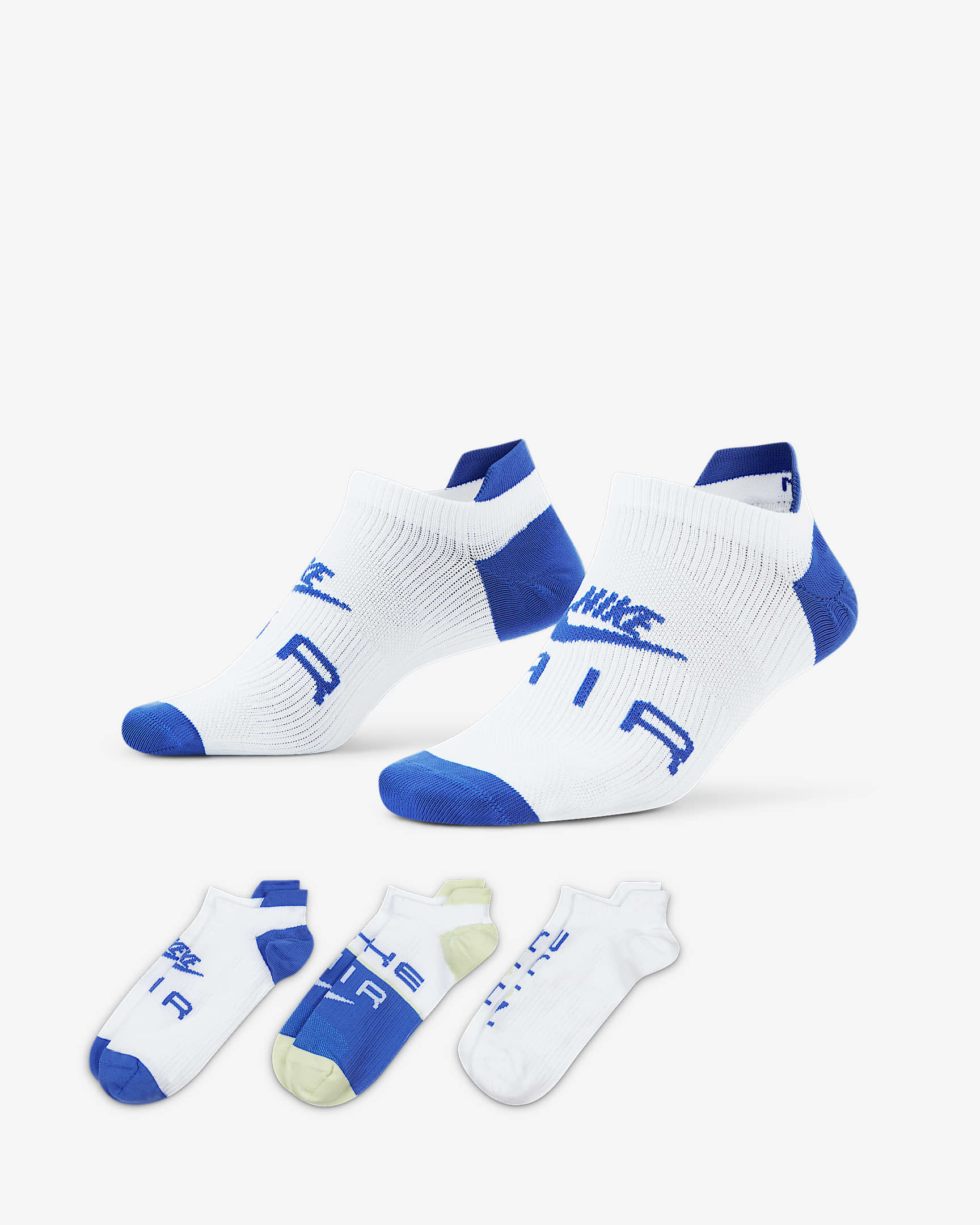 Nike Air Everyday Plus Lightweight Women's Training No-Show Socks (3 Pairs) - Multi-Color