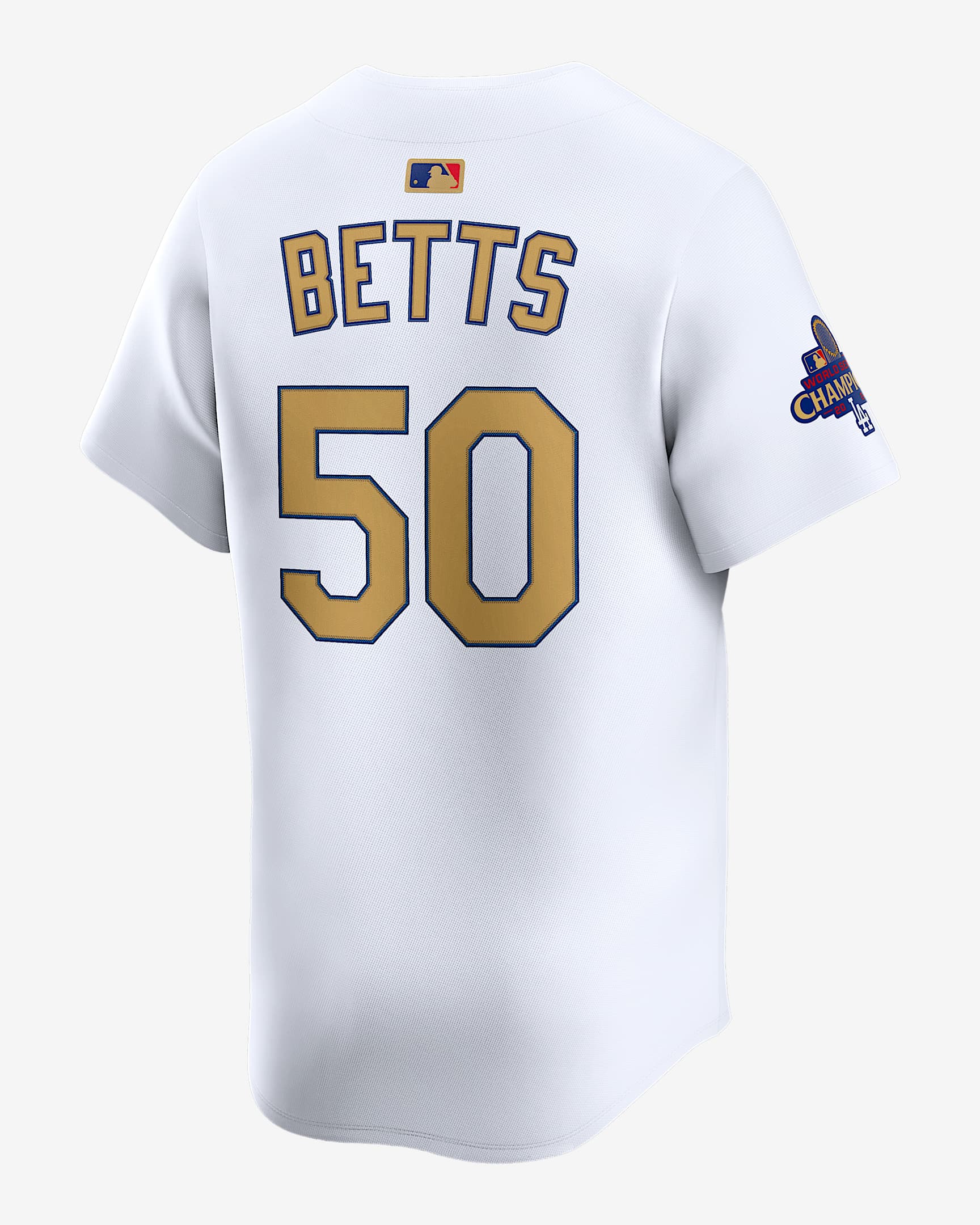ムーキー ベッツ ロサンゼルス ドジャース 2024 ワールド シリーズ チャンピオンズ ゴールド メンズ ナイキ Dri-FIT ADV MLB リミテッド ユニフォーム - ホワイト