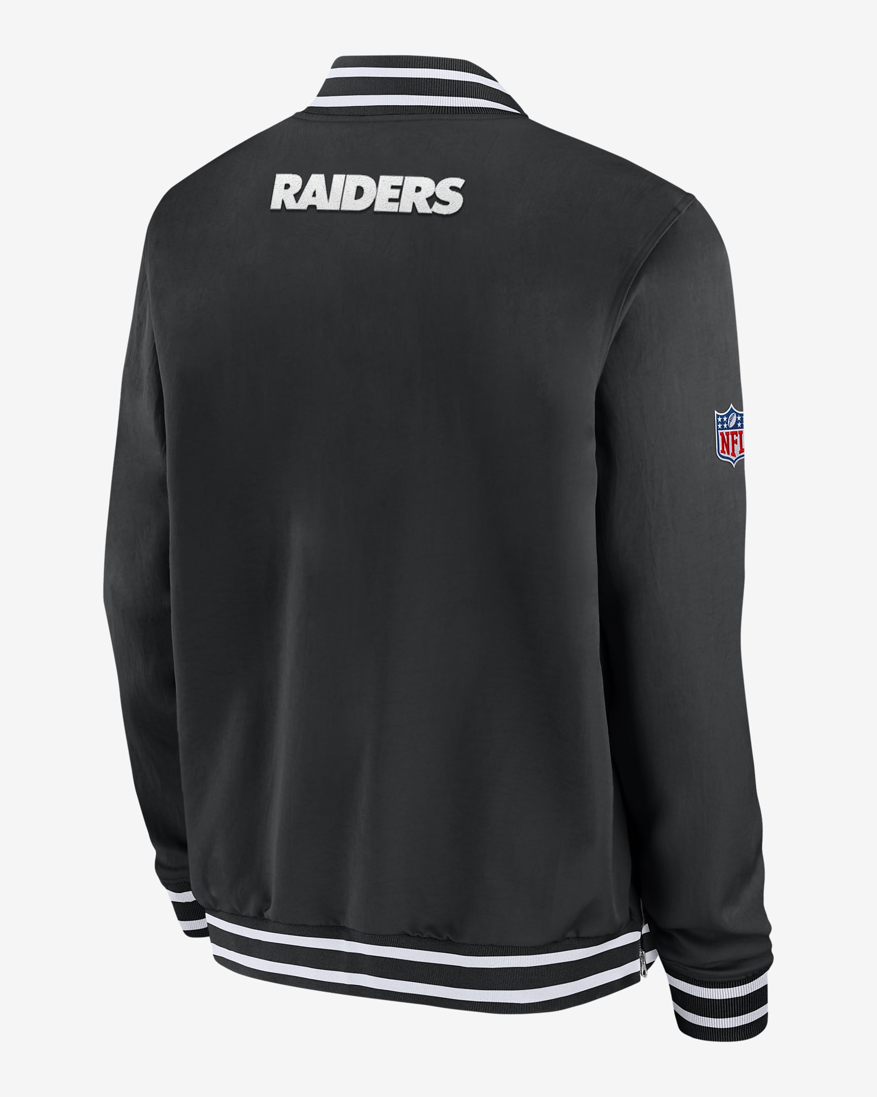 Nike Coach (NFL Las Vegas Raiders) Herren-Bomberjacke mit durchgehendem Reißverschluss - Schwarz